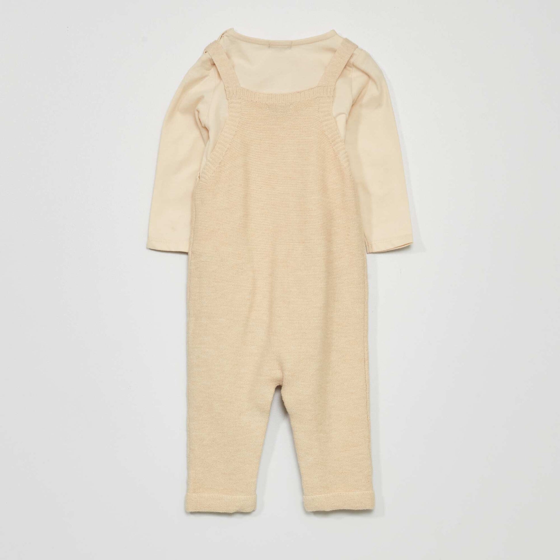 Dungarees and bodysuit set WHITE