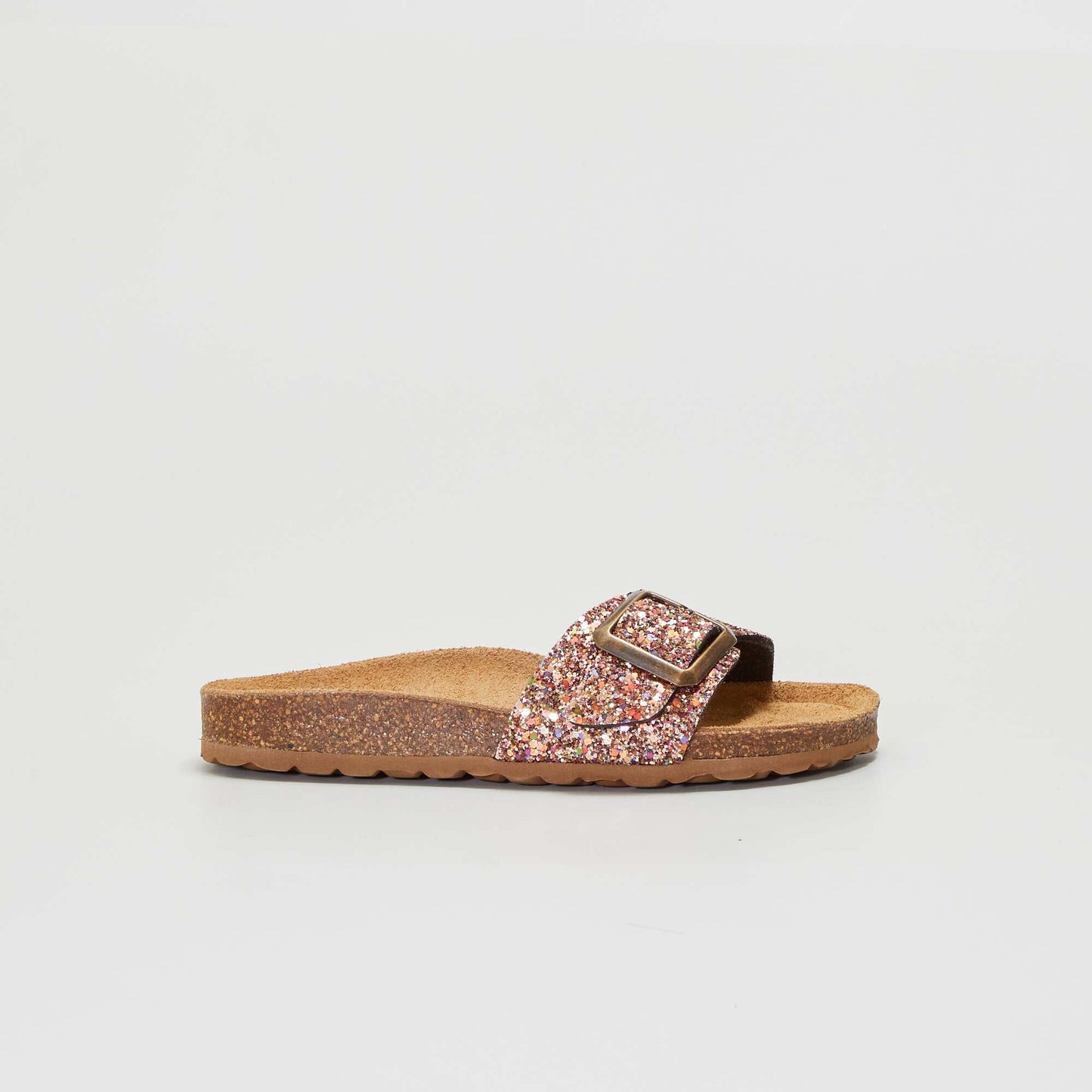 Glittery flat mules PINK