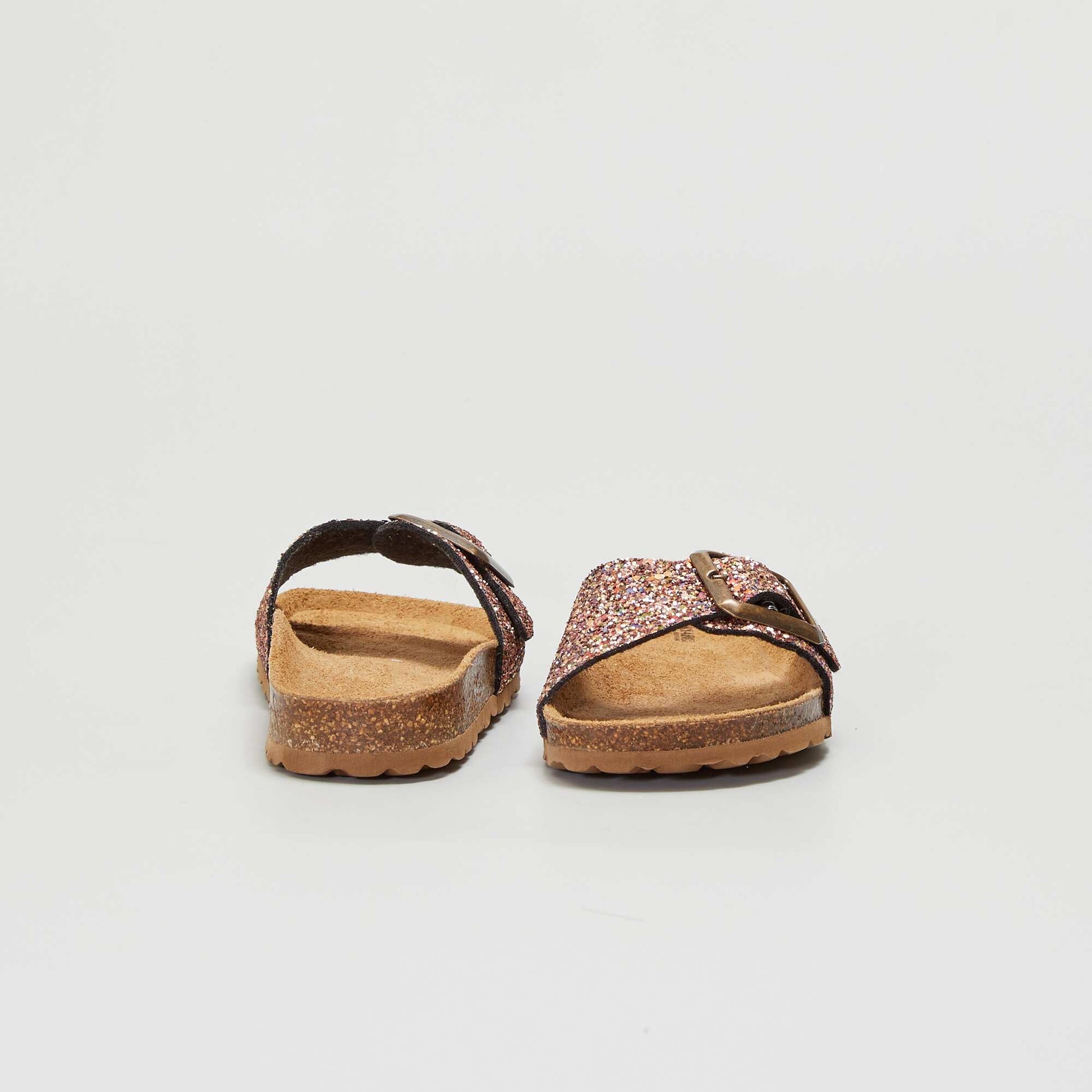 Glittery flat mules PINK