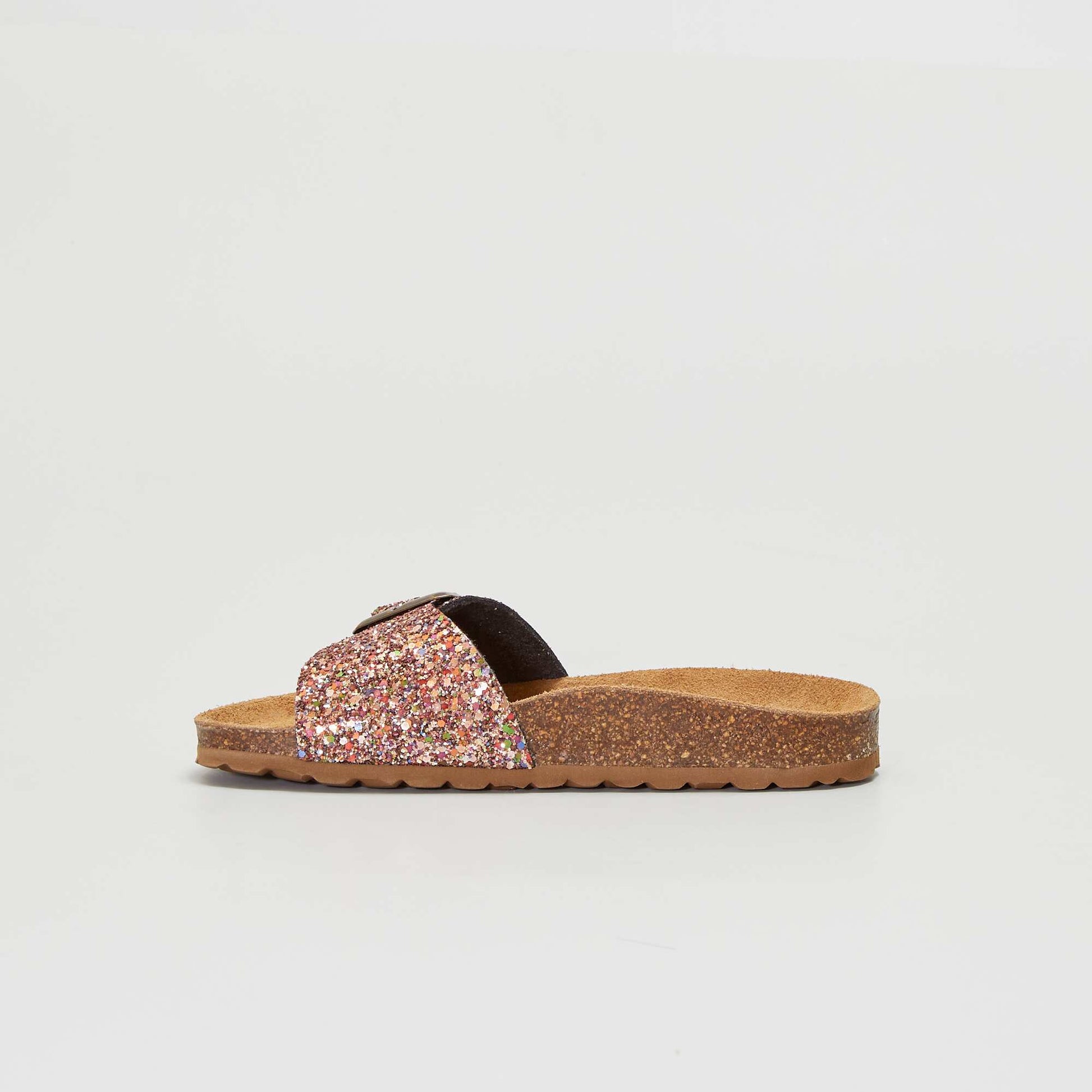 Glittery flat mules PINK