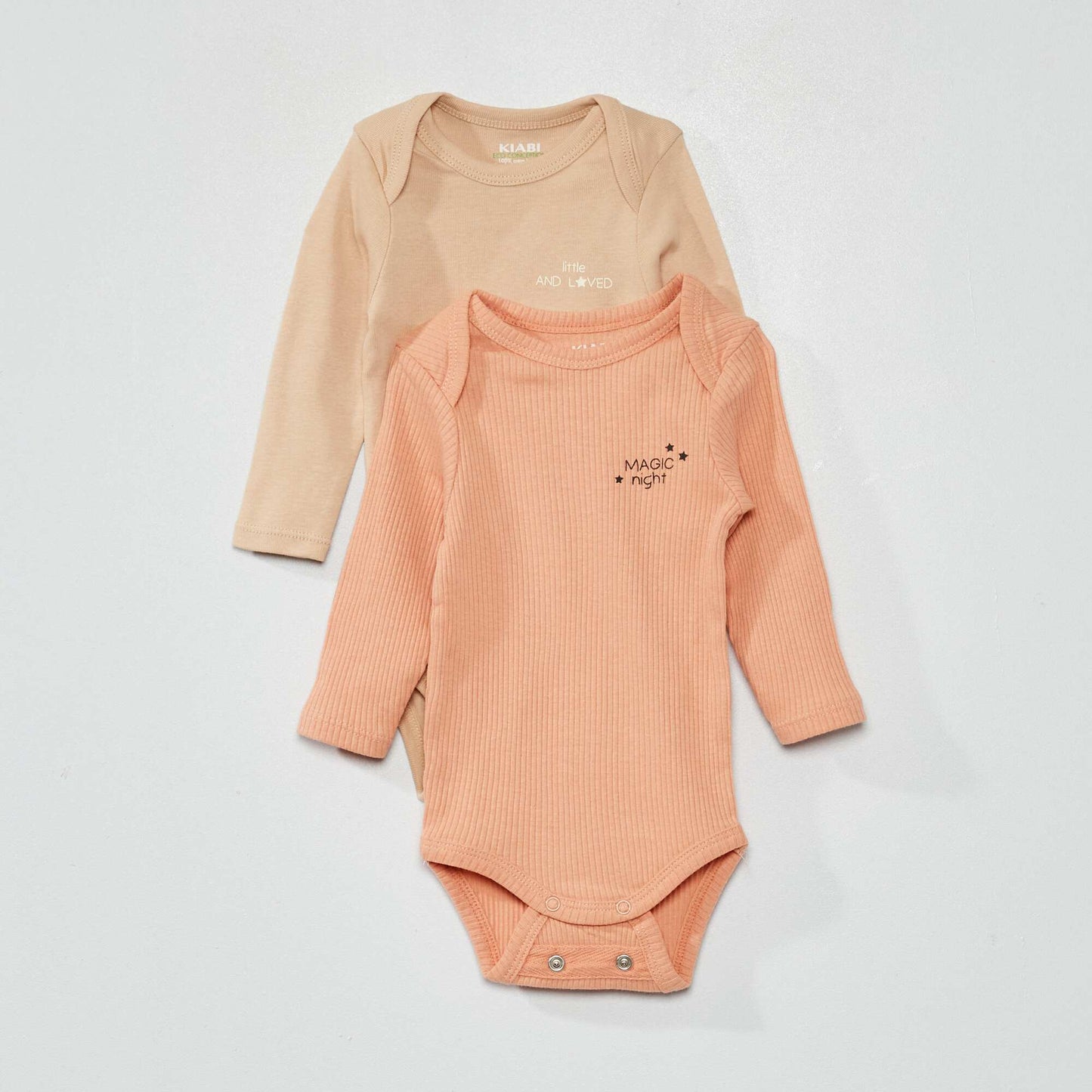 Pack of two bodies with a double row of press-stud buttons BEIGE