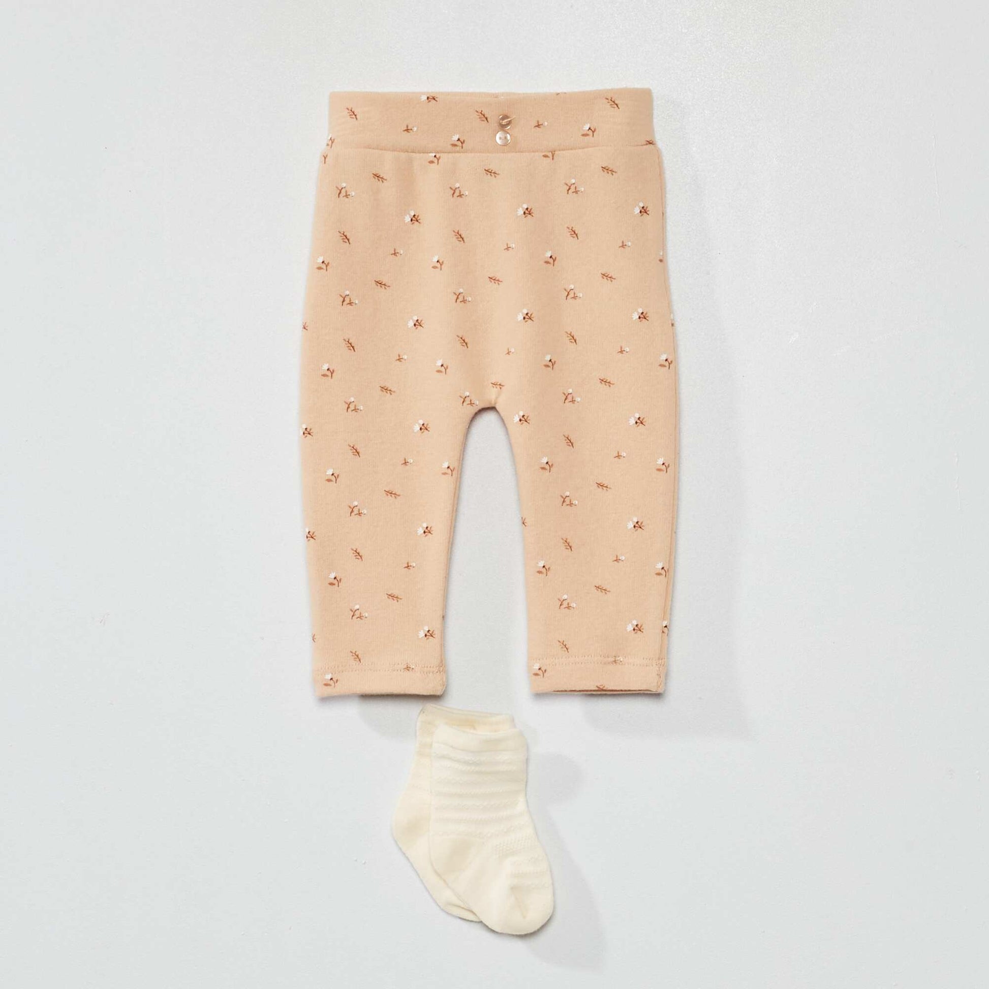 Leggings + socks set BEIGE