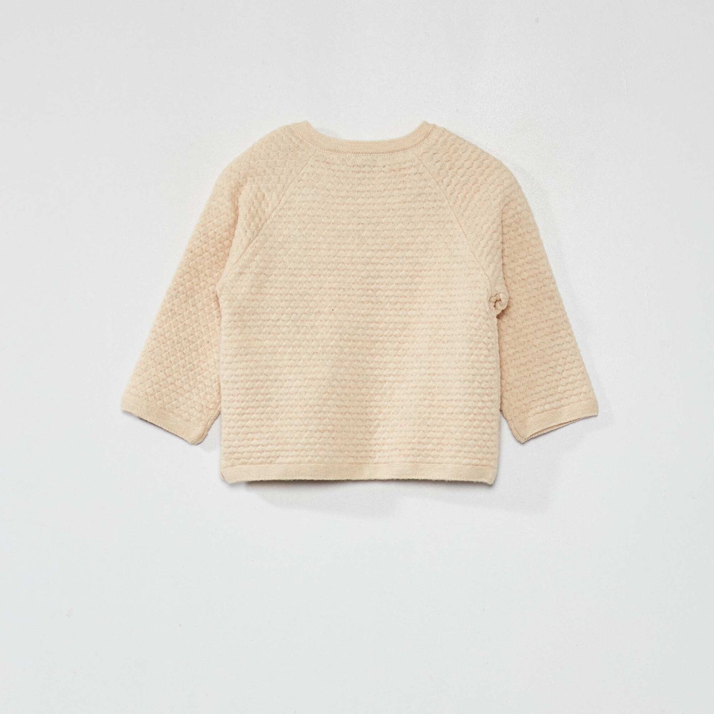 Honeycomb knit cardigan BEIGE