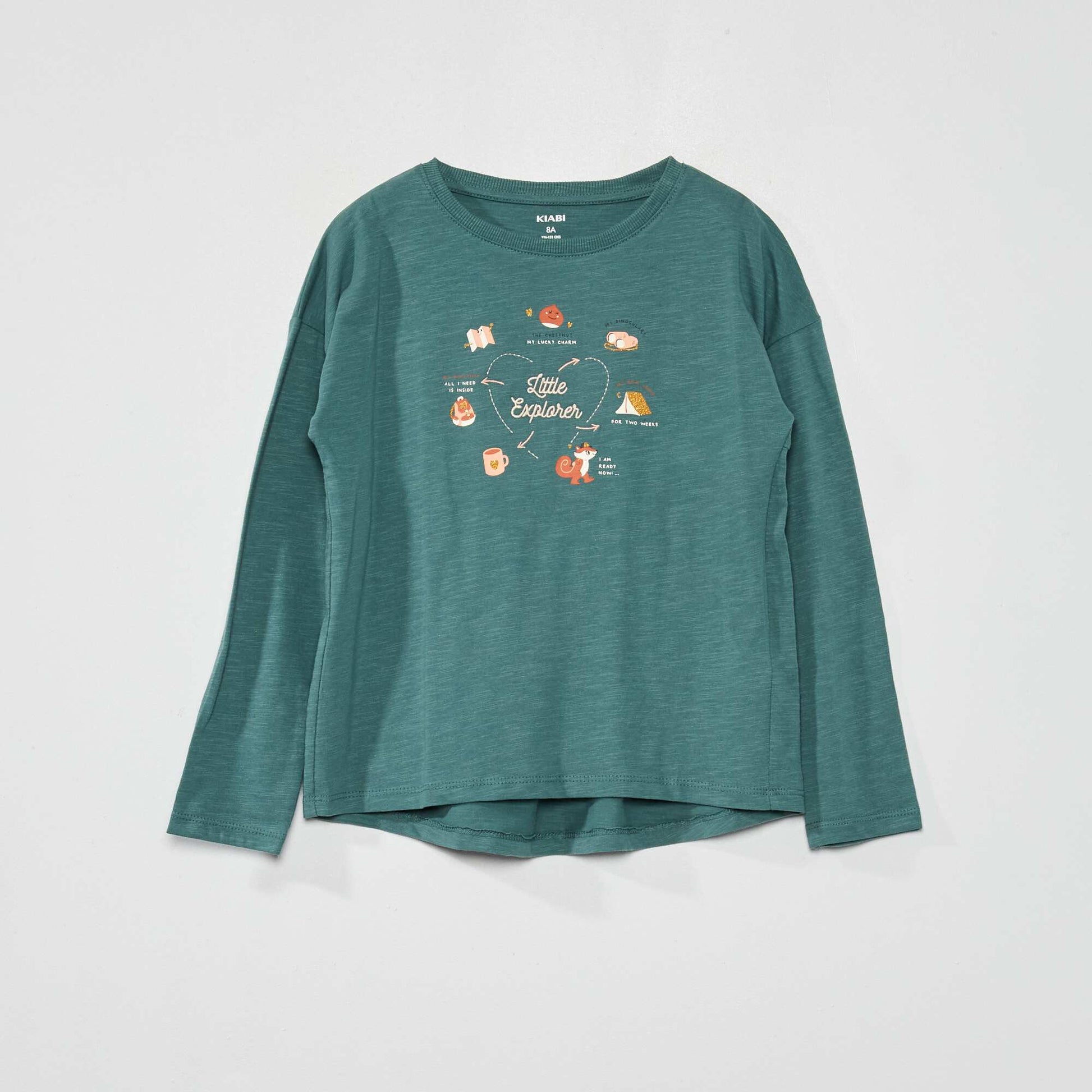 Printed mouliné T-shirt GREEN