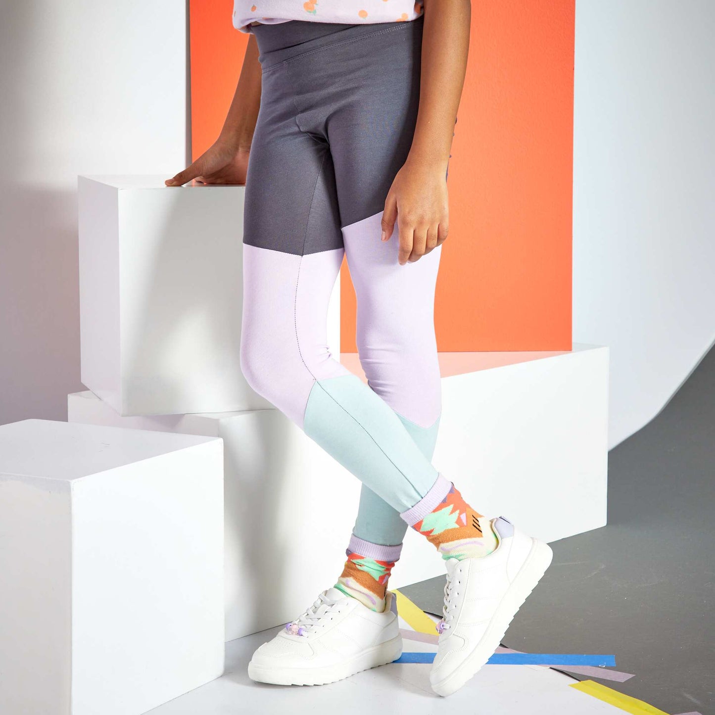 Colour block leggings GREY