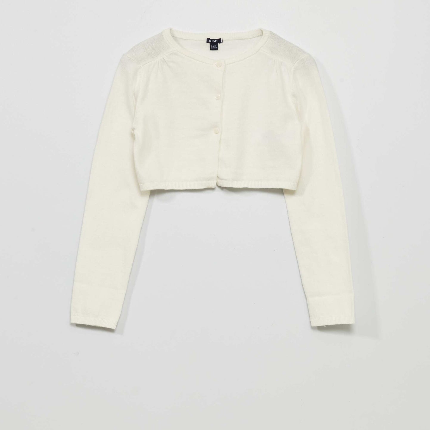 Plain knit cardigan WHITE