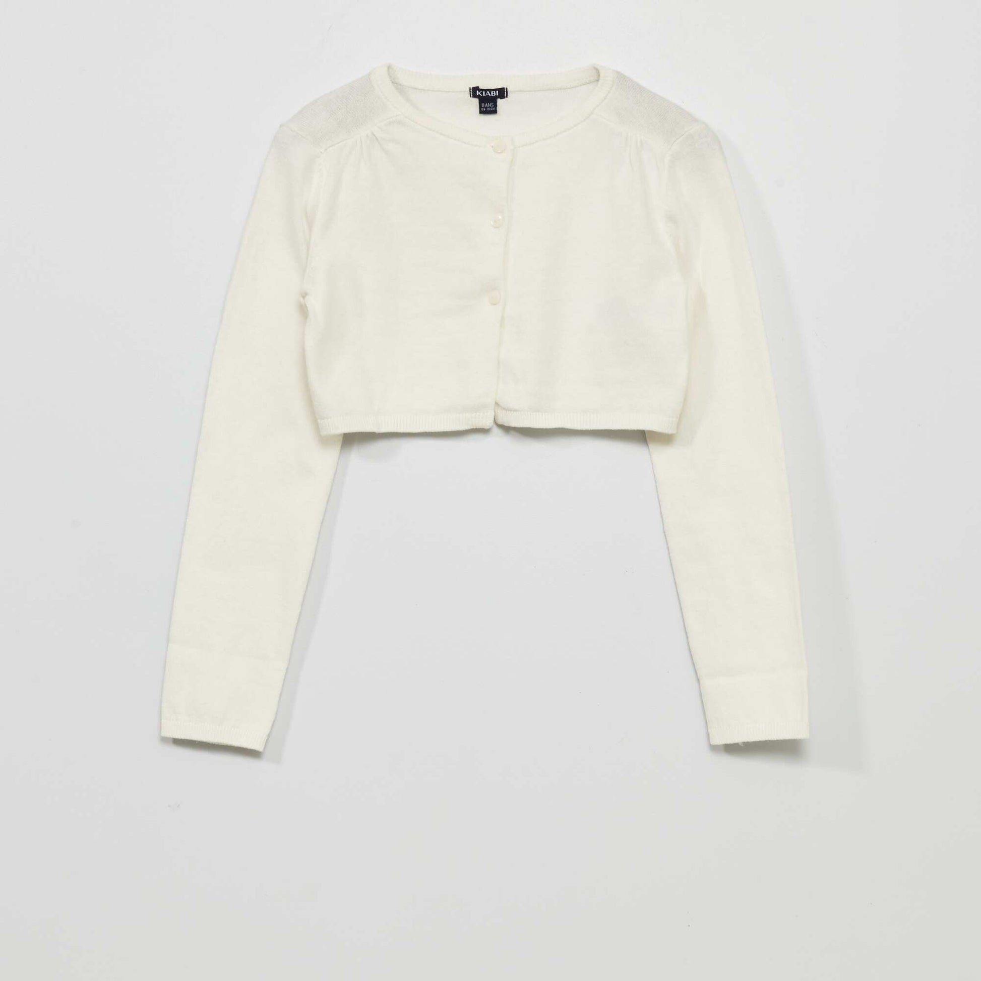 Plain knit cardigan WHITE