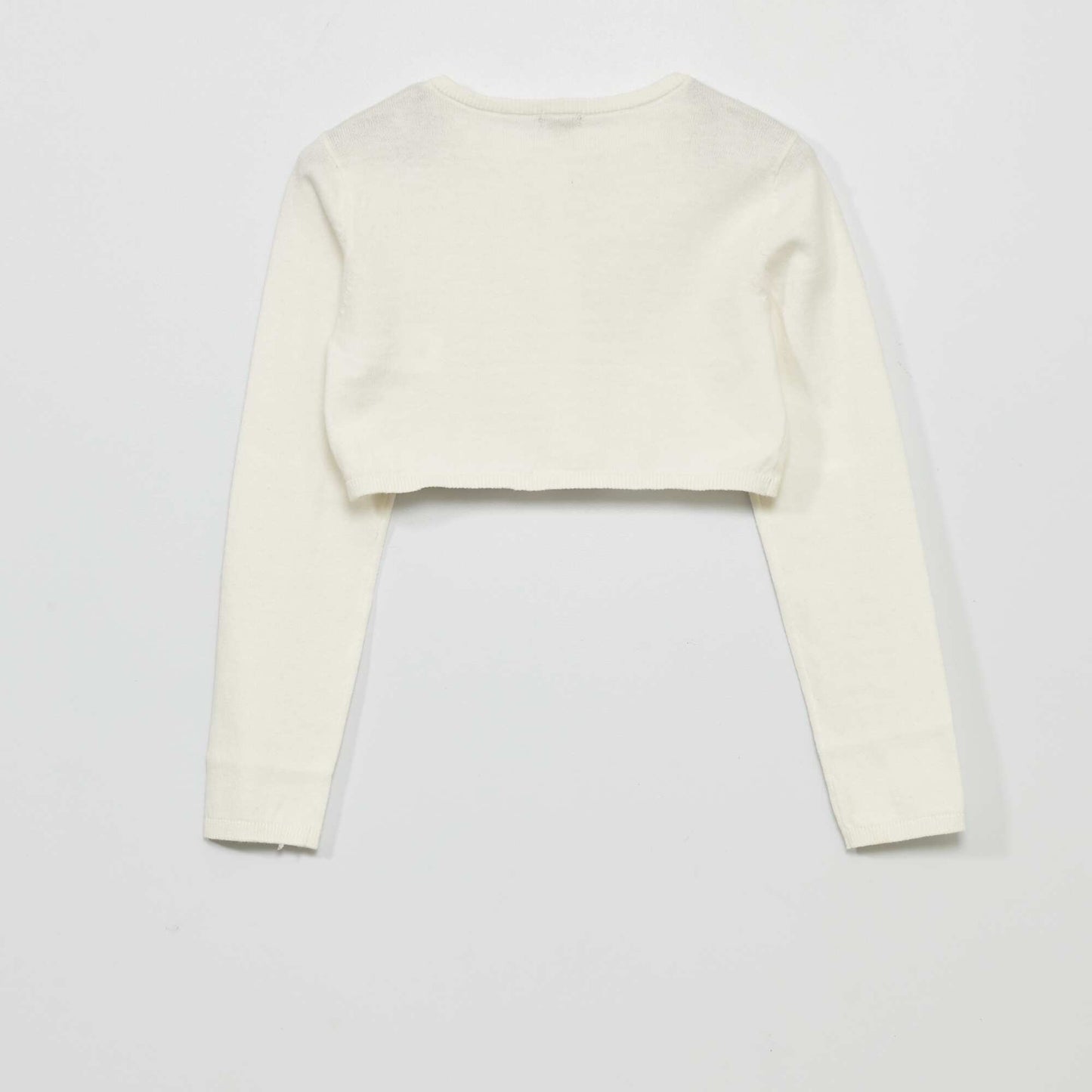 Plain knit cardigan WHITE