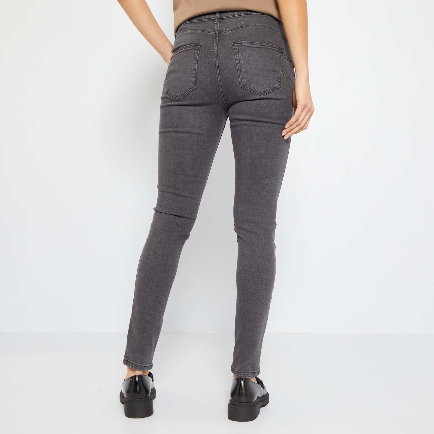 High-waisted skinny jeans - L30 GREY