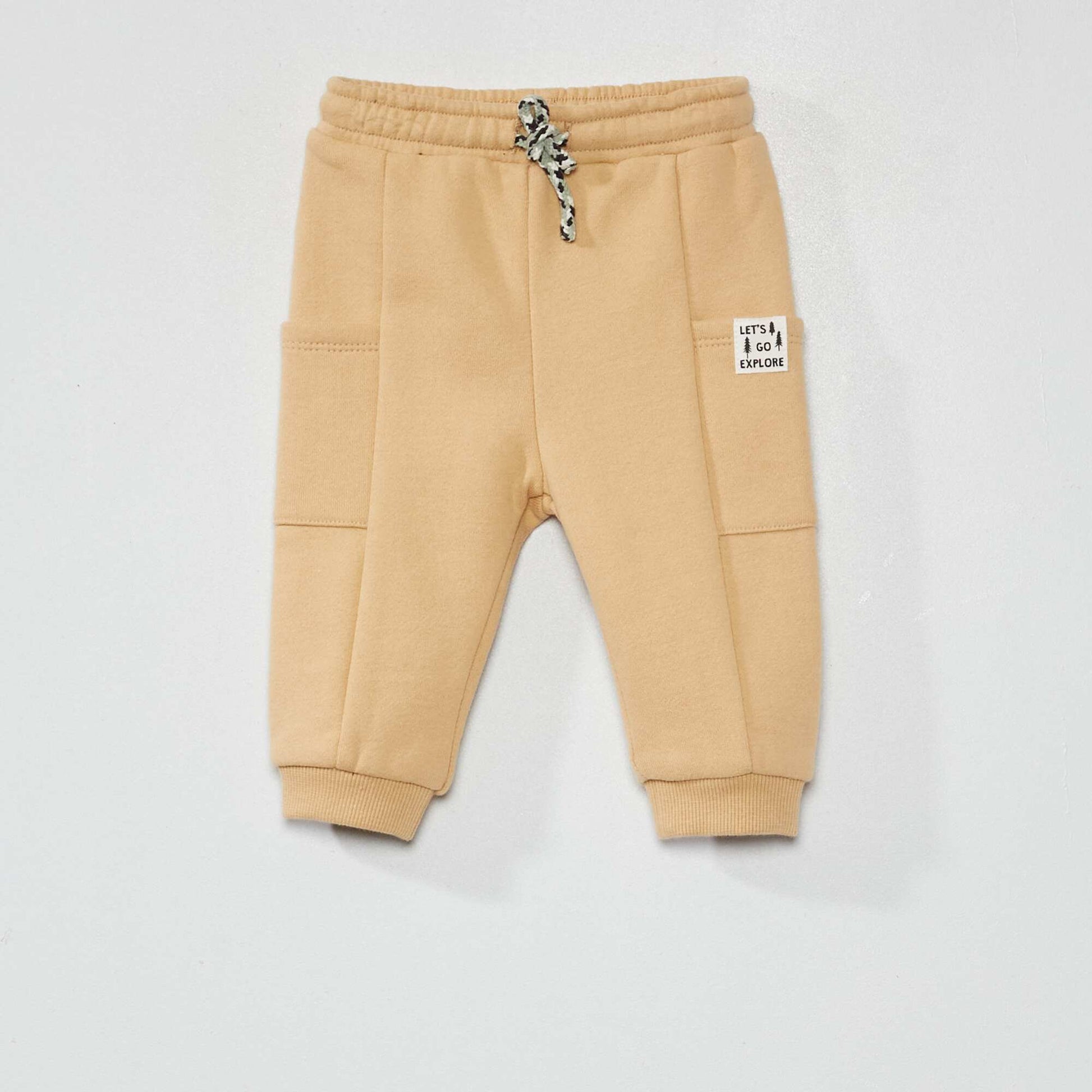 Sweatshirt fabric joggers BEIGE