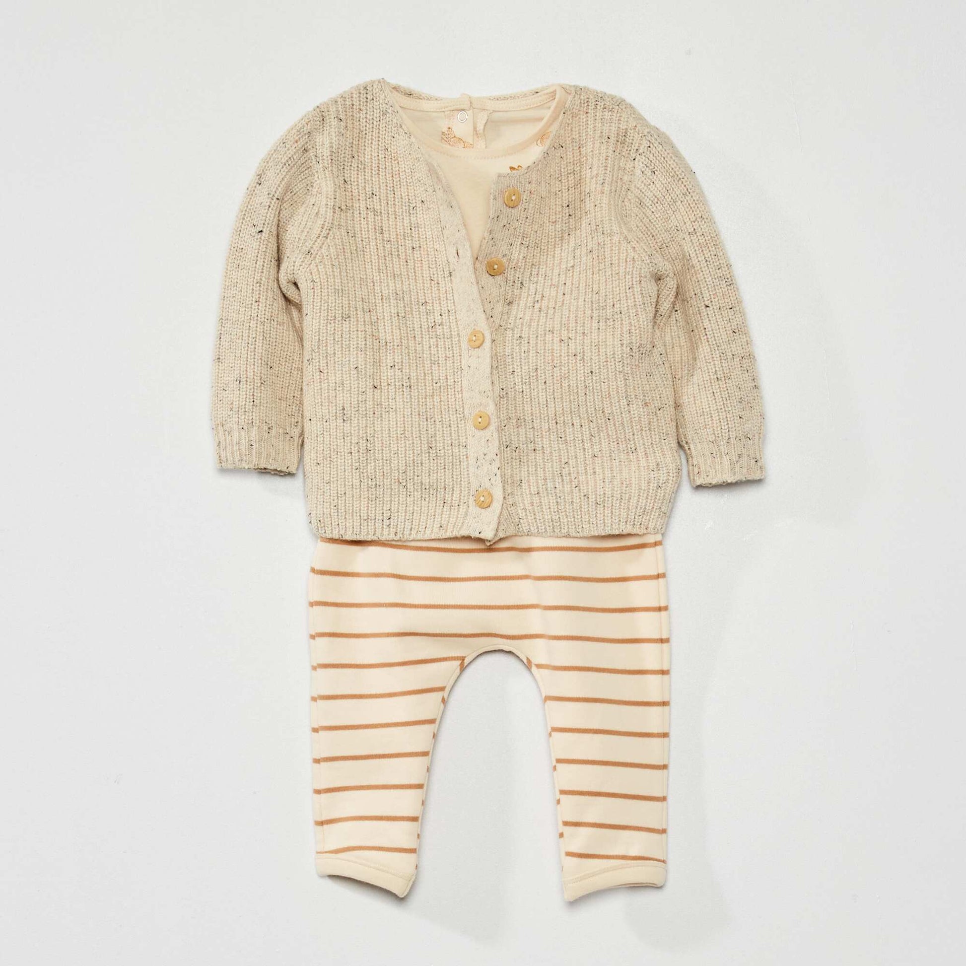 3-piece set - Waistcoat + bodysuit + trousers set BROWN