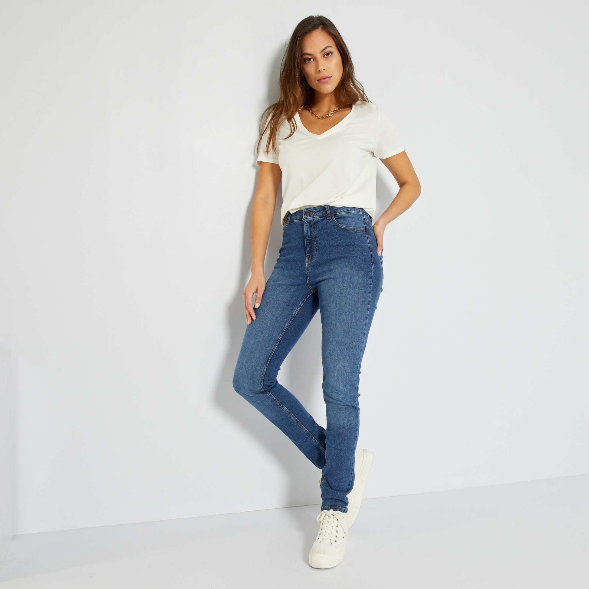 High-rise slim-fit jeans BLUE