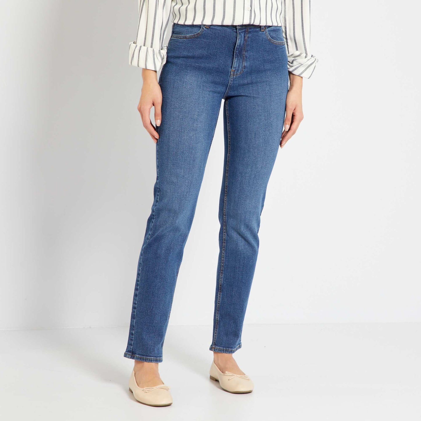 High-rise straight jeans - L30 BLUE