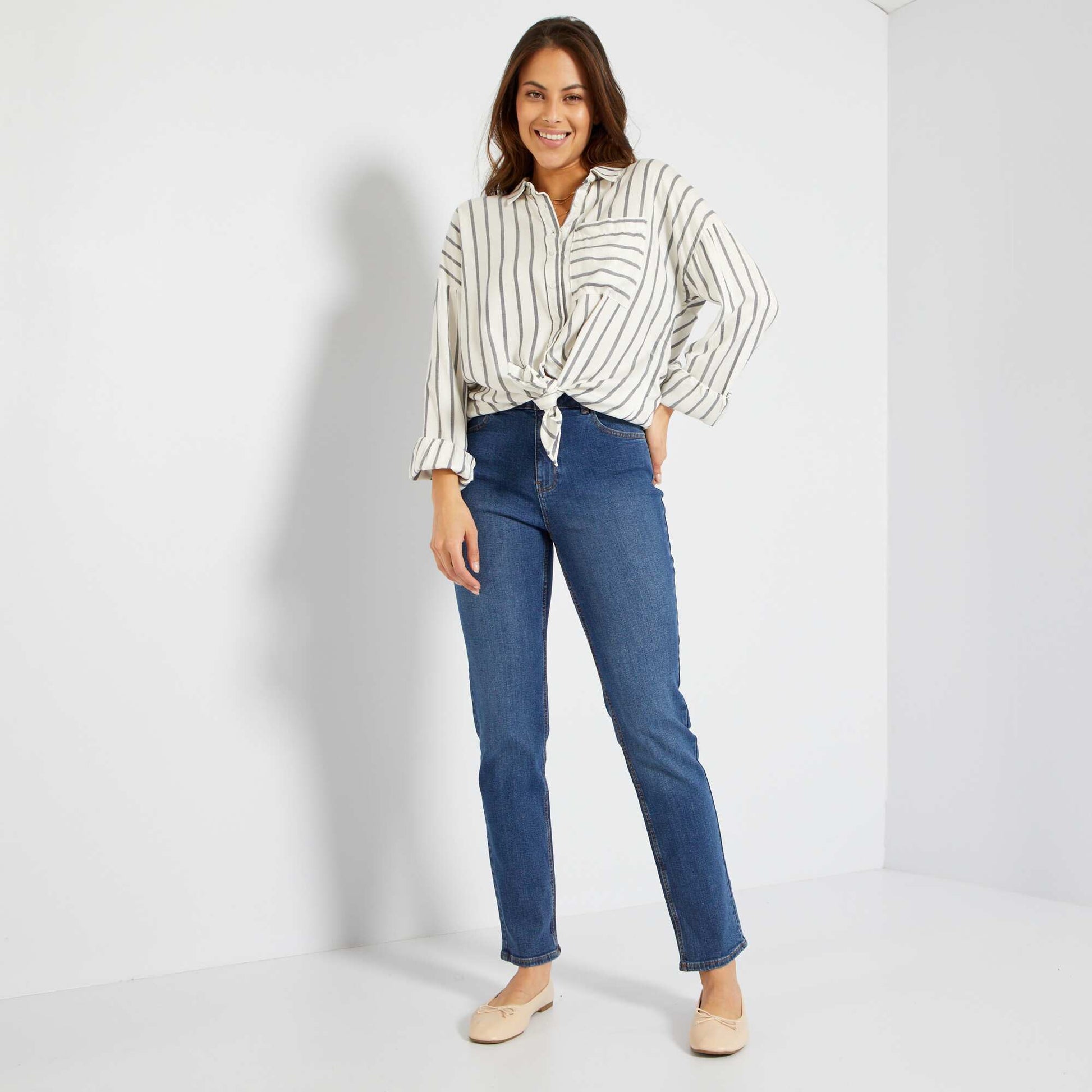 High-rise straight jeans - L30 BLUE