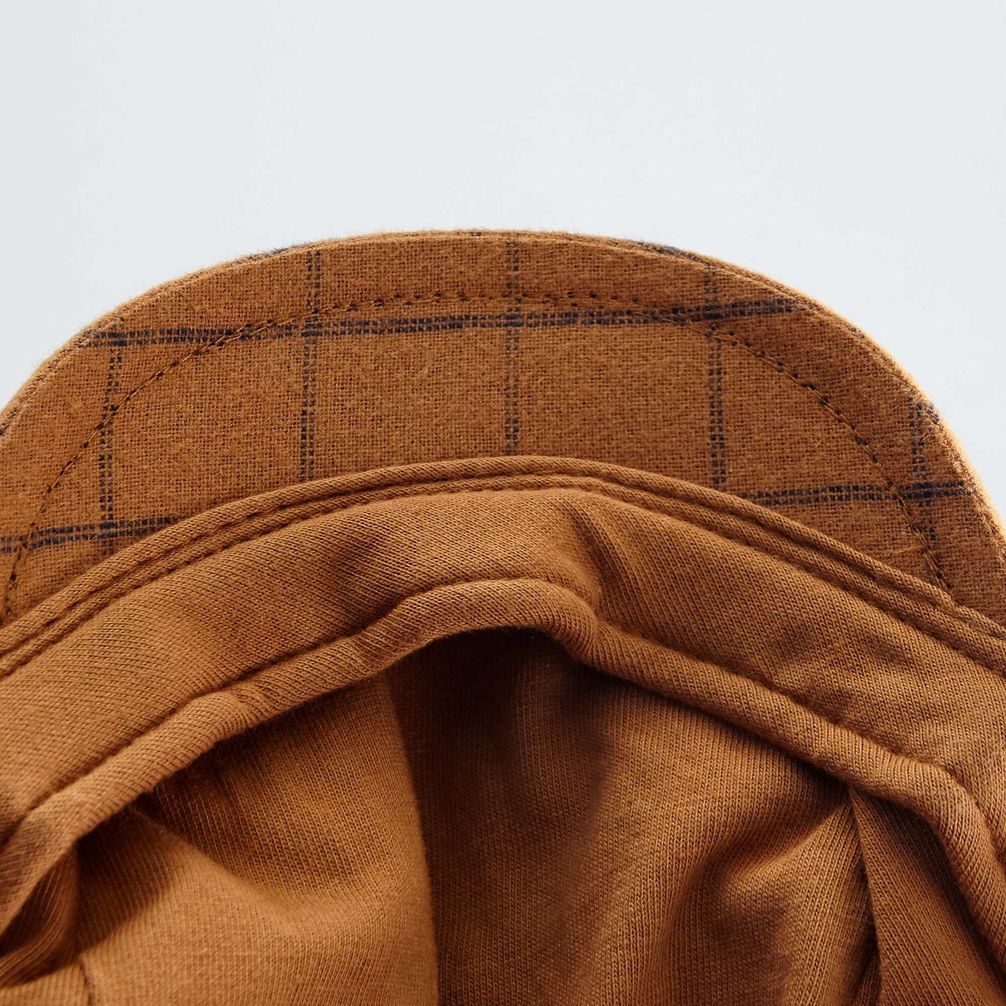 Checked flannel beret BROWN