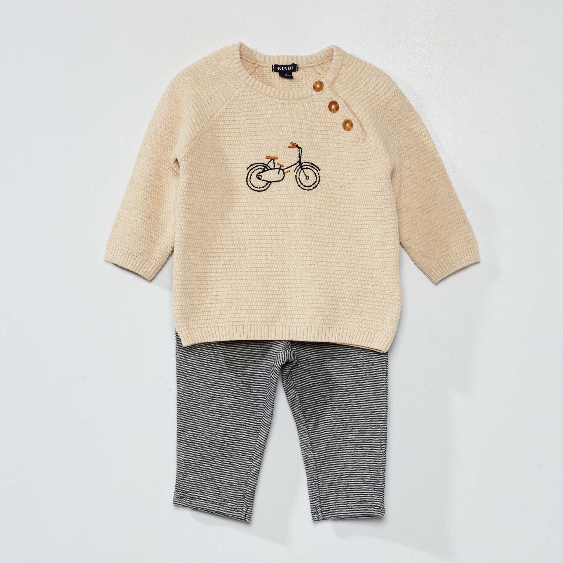 Jersey sweater + trousers set BEIGE