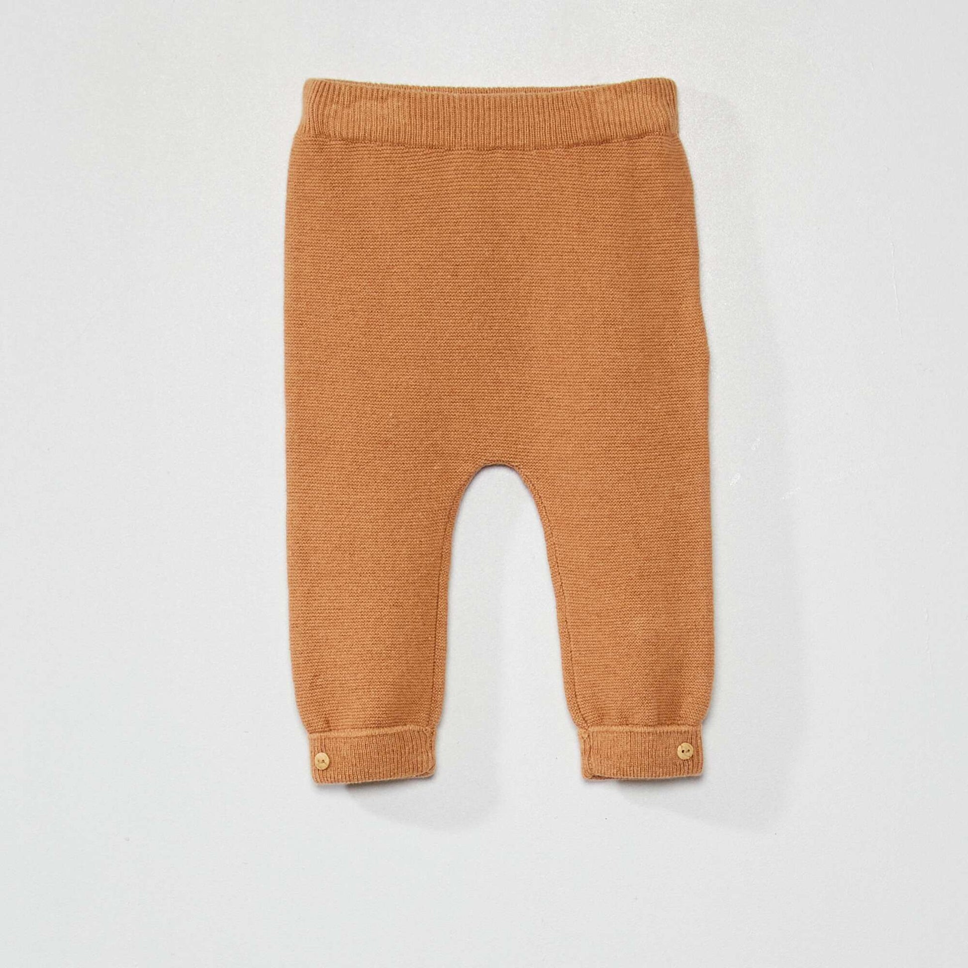 Knit fabric trousers BROWN