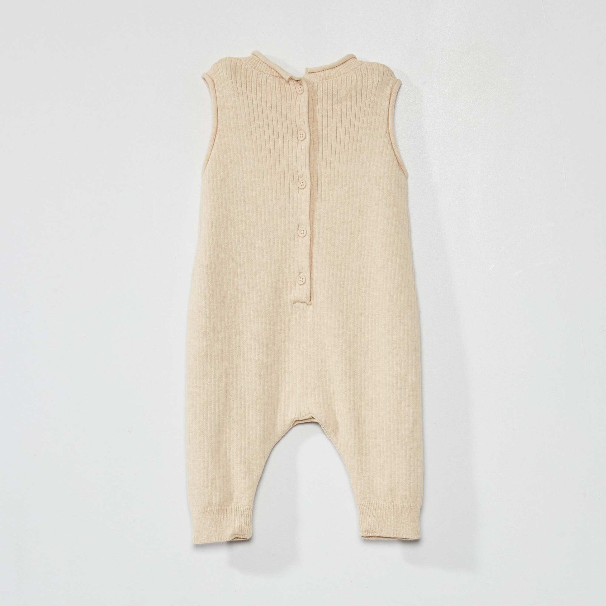 بنطال طويل من النسيج المحبوك - للجنسين BEIGE