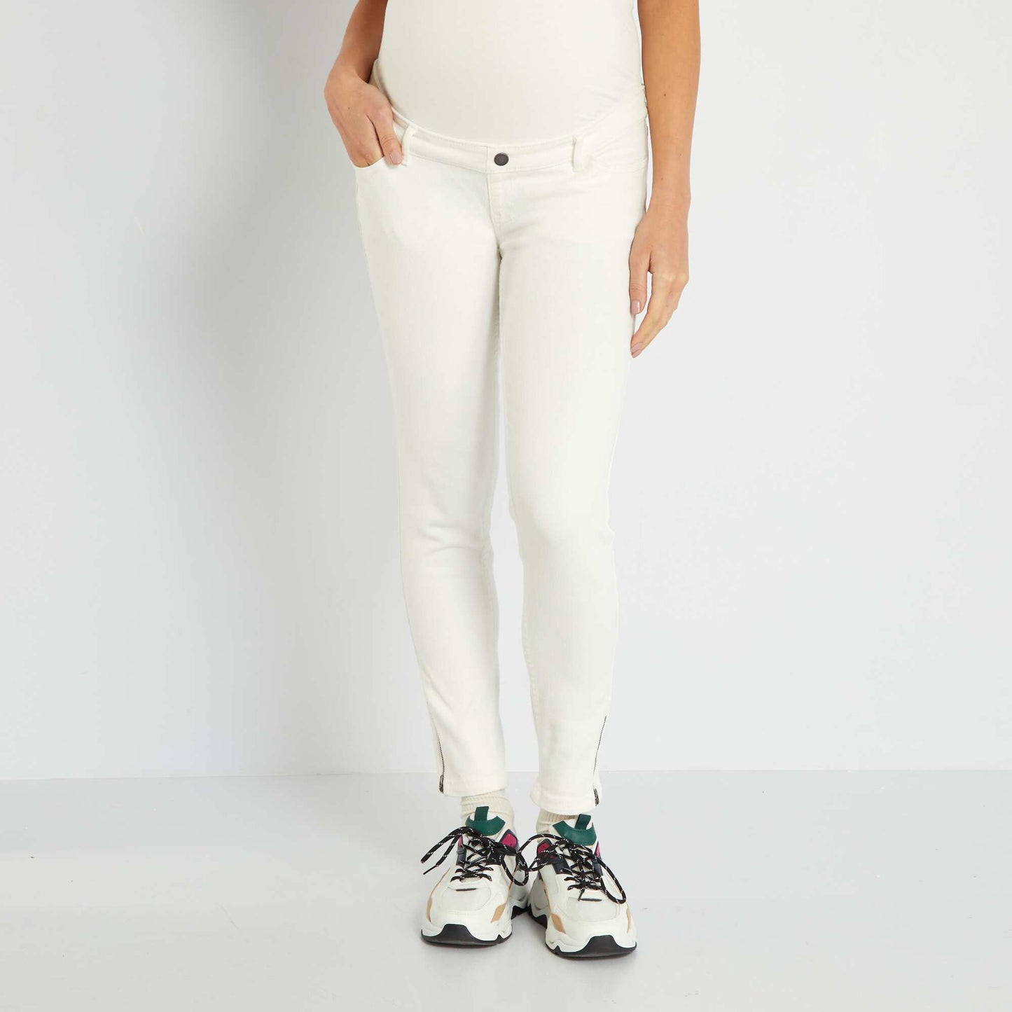 Skinny-fit maternity jeans L28 WHITE
