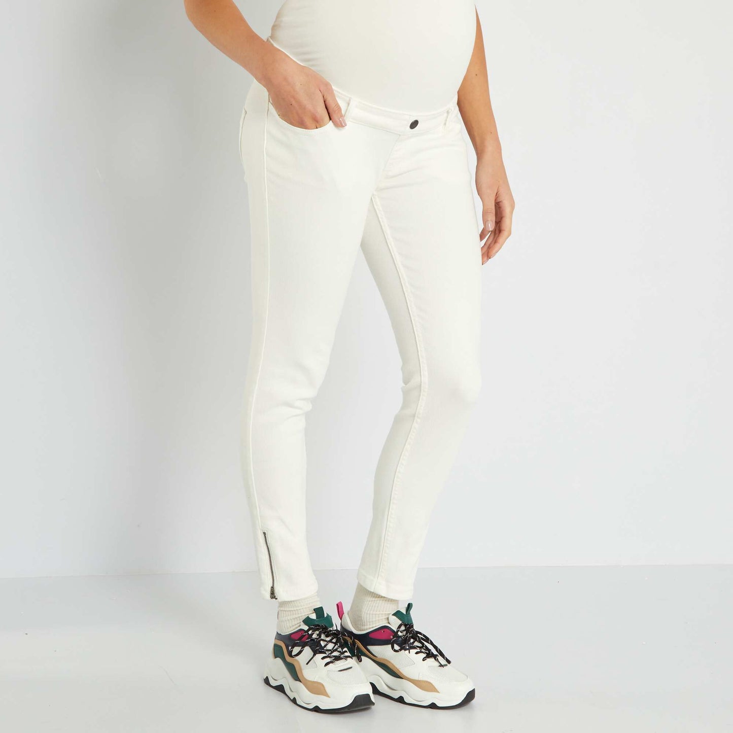 Skinny-fit maternity jeans L28 WHITE