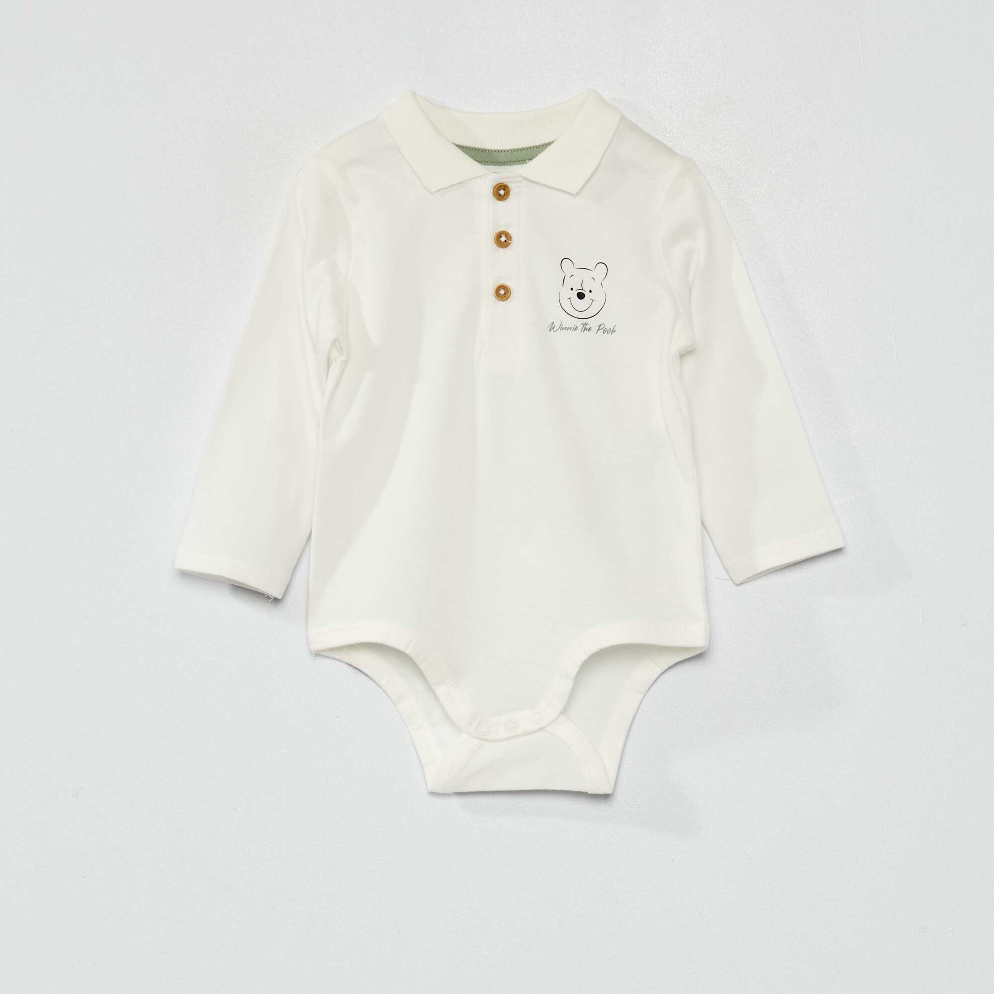 'Winnie' body with polo collar WHITE