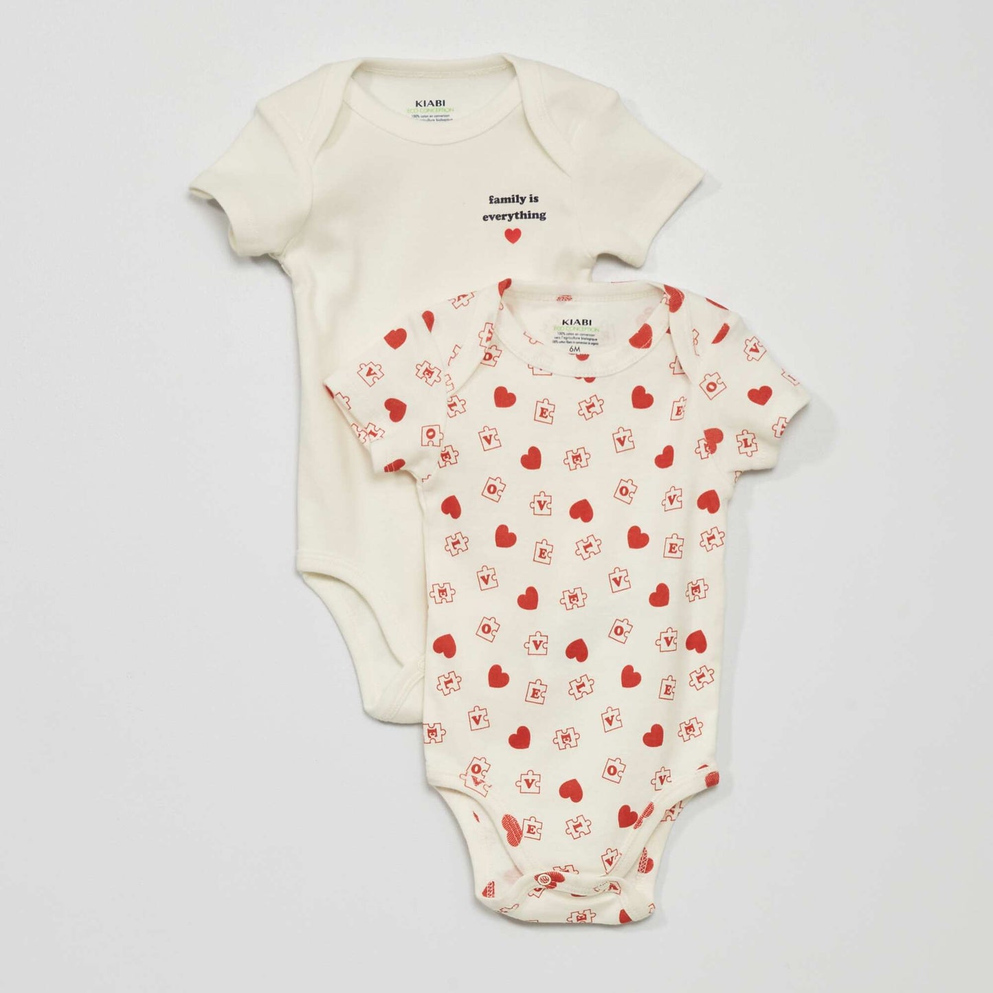Pack of 2 cotton bodysuits GREY
