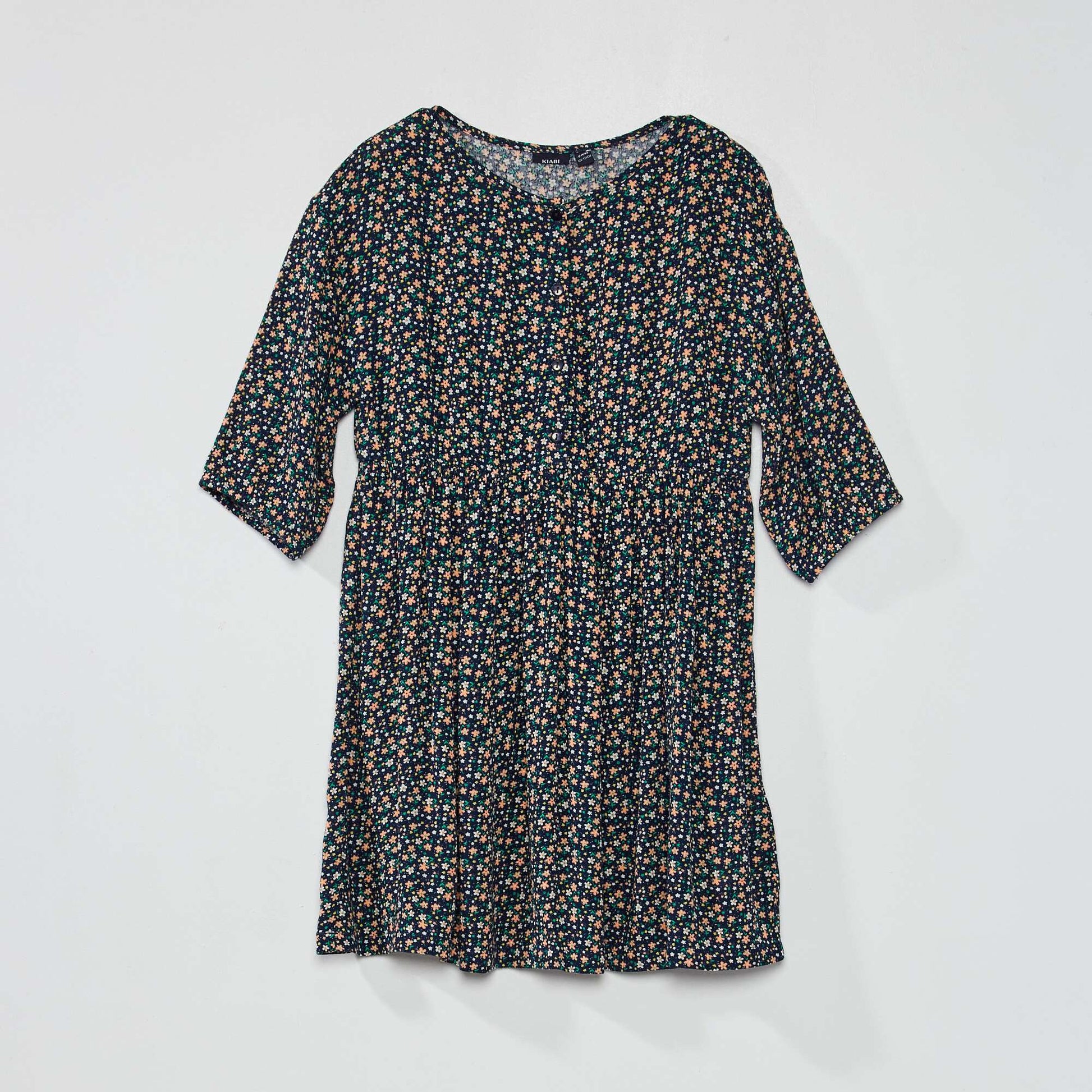 A light and floaty dress with floral prints BLUE