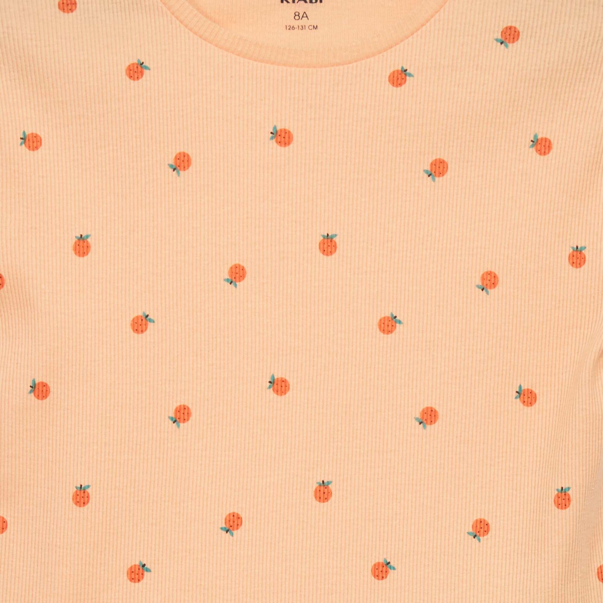 Ribbed short pyjamas - Two-piece set ORANGE