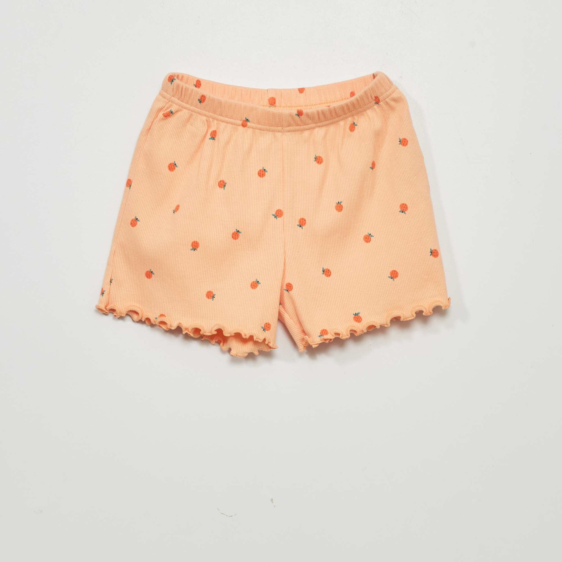 Ribbed short pyjamas - Two-piece set ORANGE