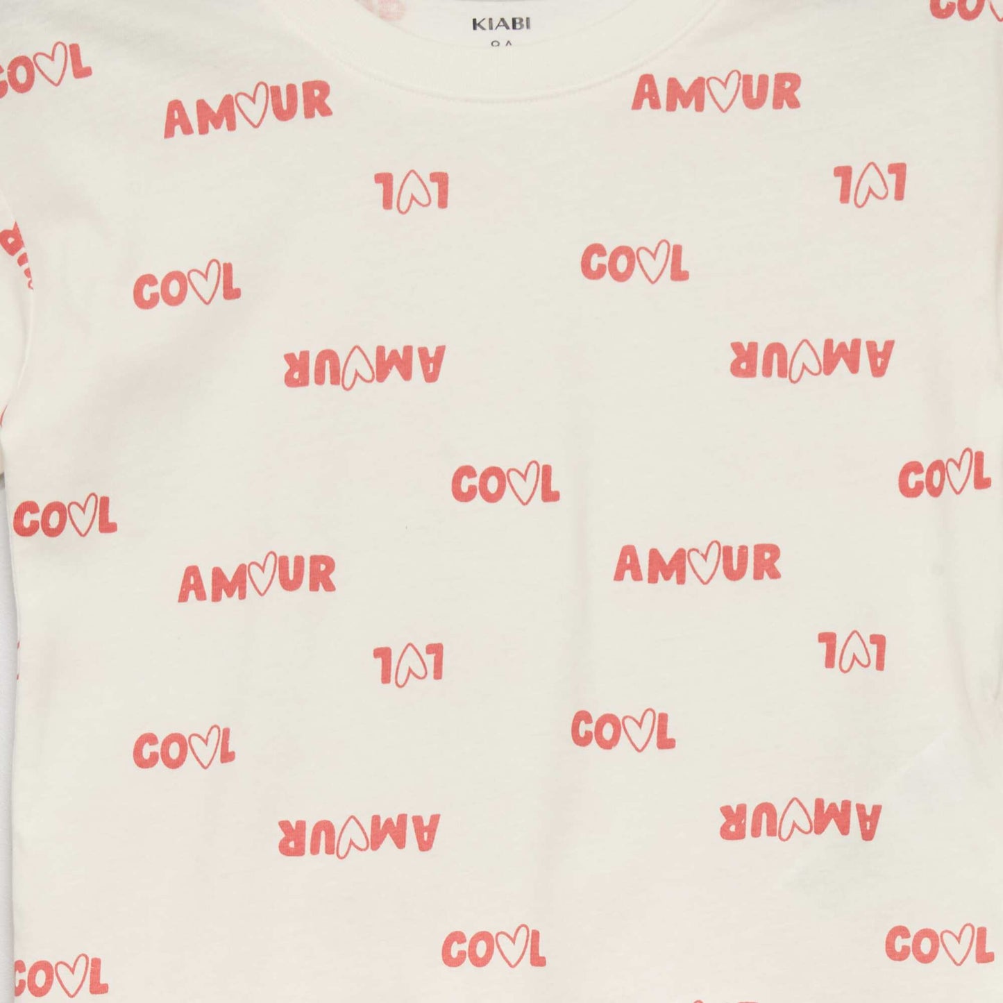 Short pyjamas - 'amour' print - Two-piece set WHITE
