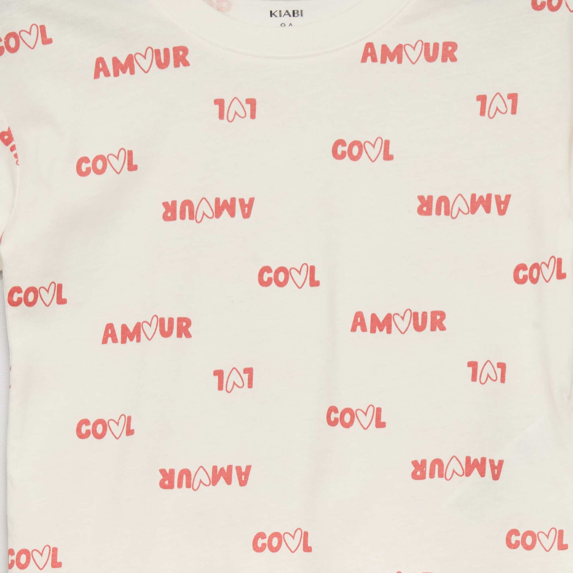 Short pyjamas - 'amour' print - Two-piece set WHITE