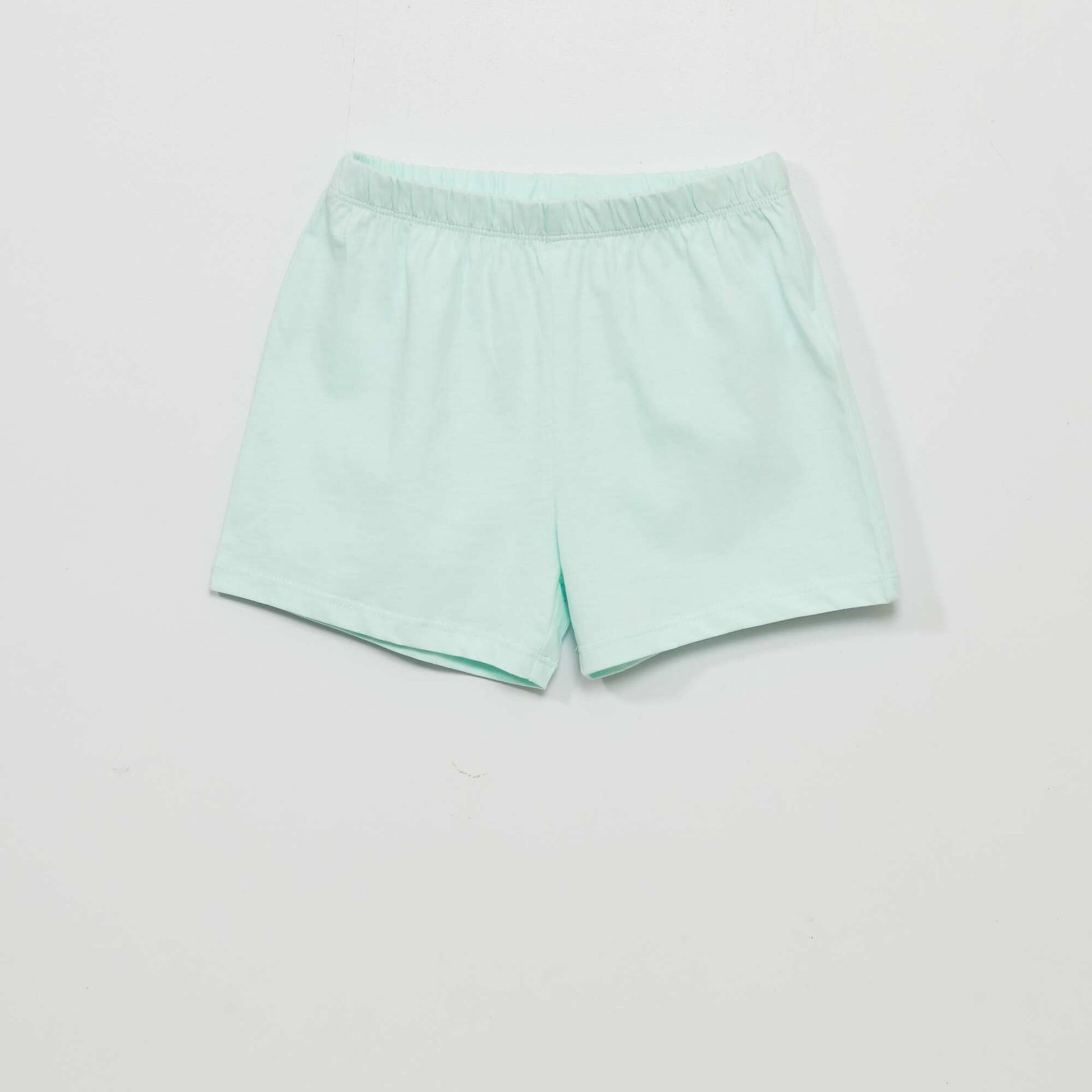Short pyjamas - 'Summer' embroidery - Two-piece set BLUE