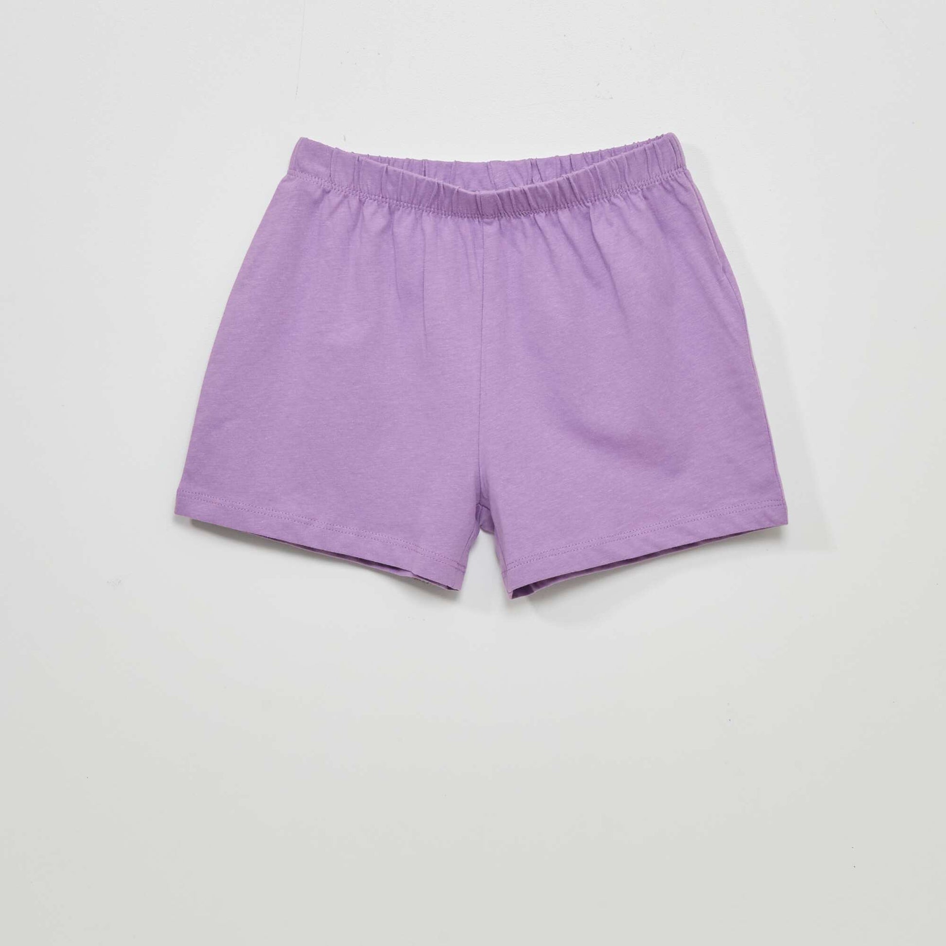 Short pyjamas - 'heart' print - Two-piece set PURPLE