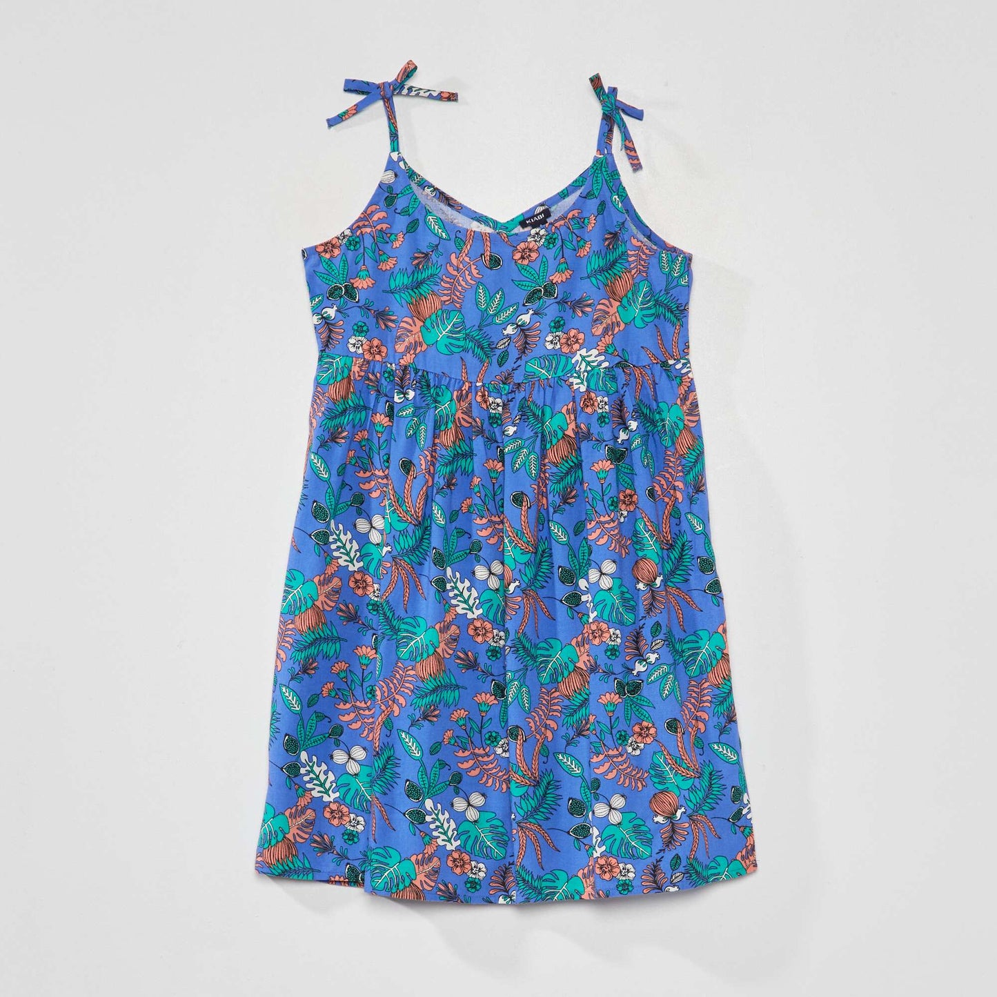 Flowing dress with print BLUE