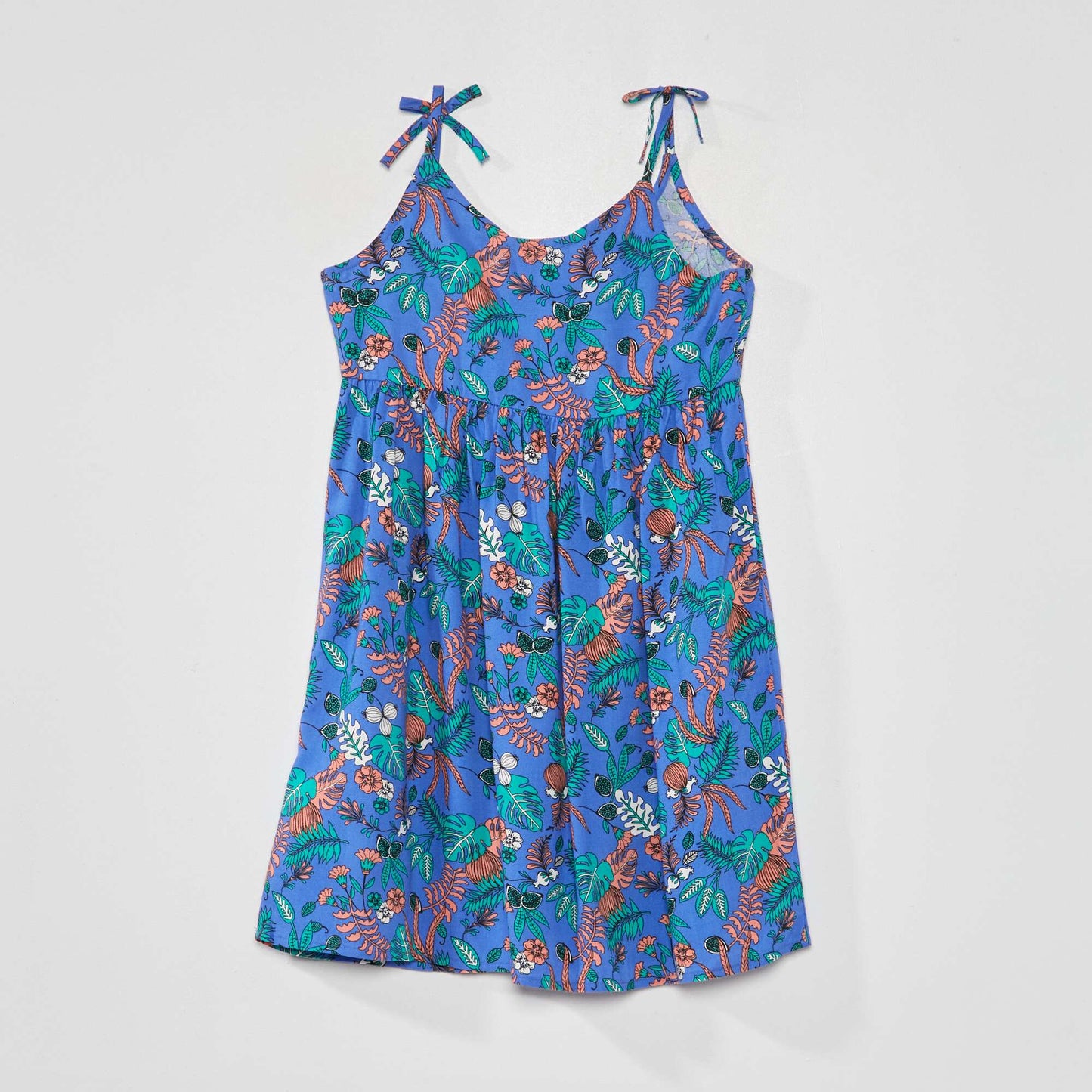 Flowing dress with print BLUE