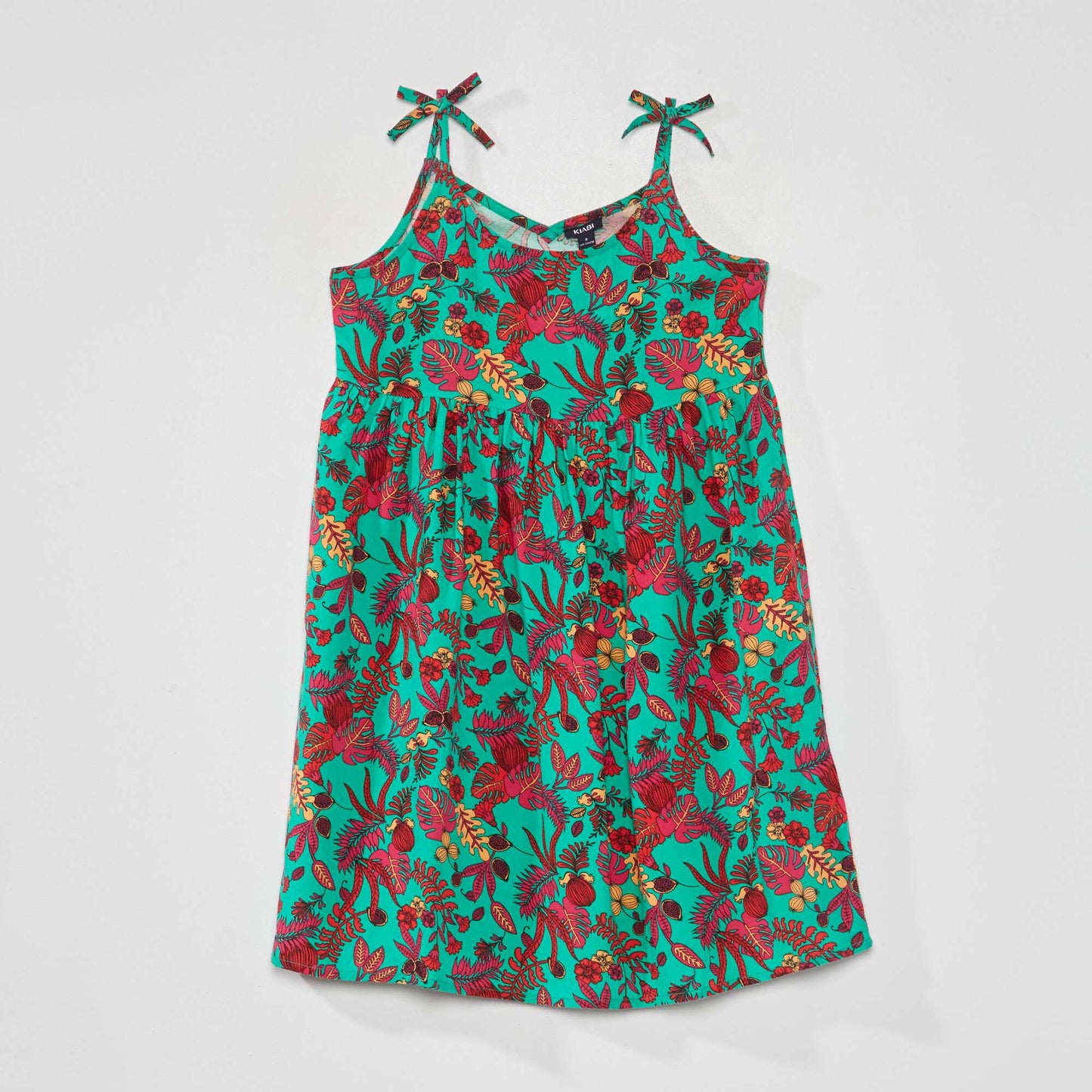 Flowing dress with print GREEN