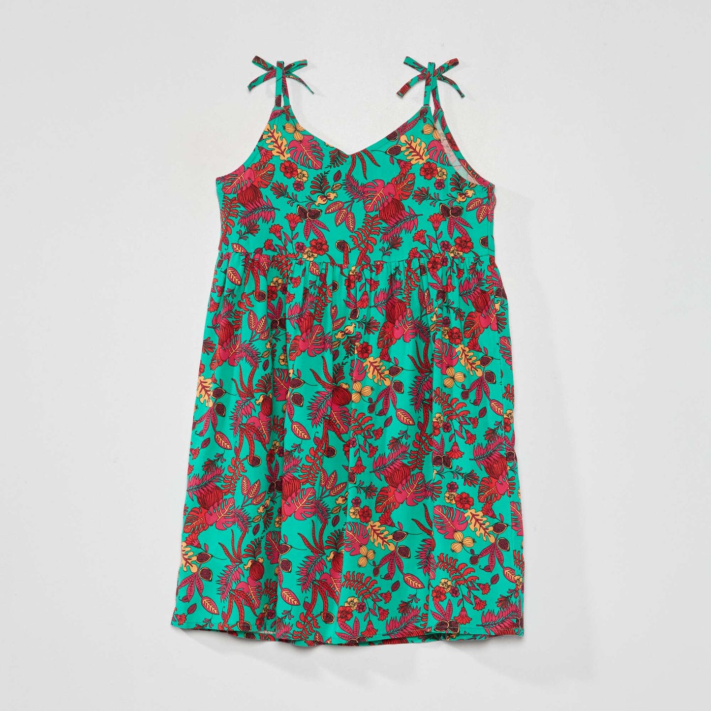 Flowing dress with print GREEN