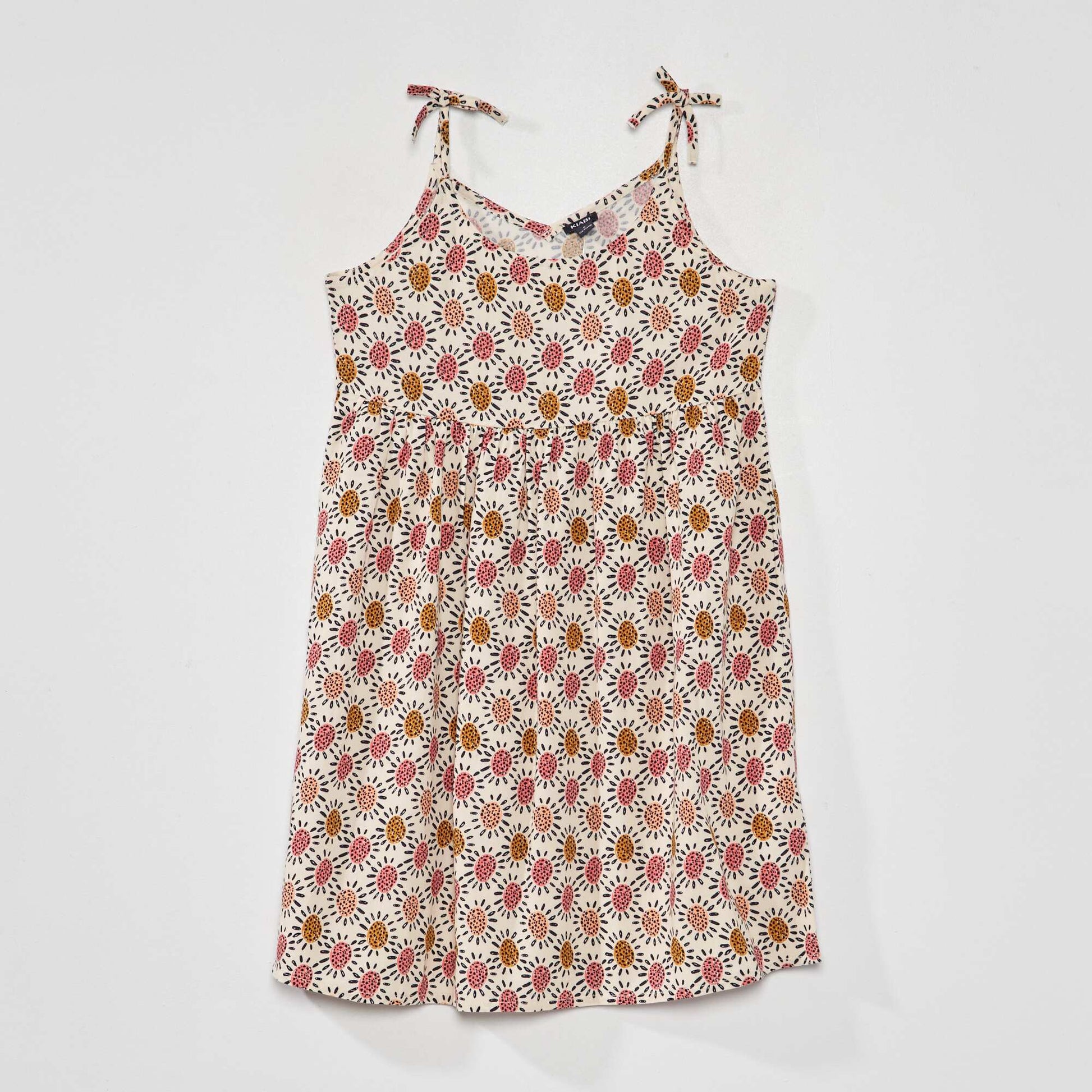 Flowing dress with print WHITE