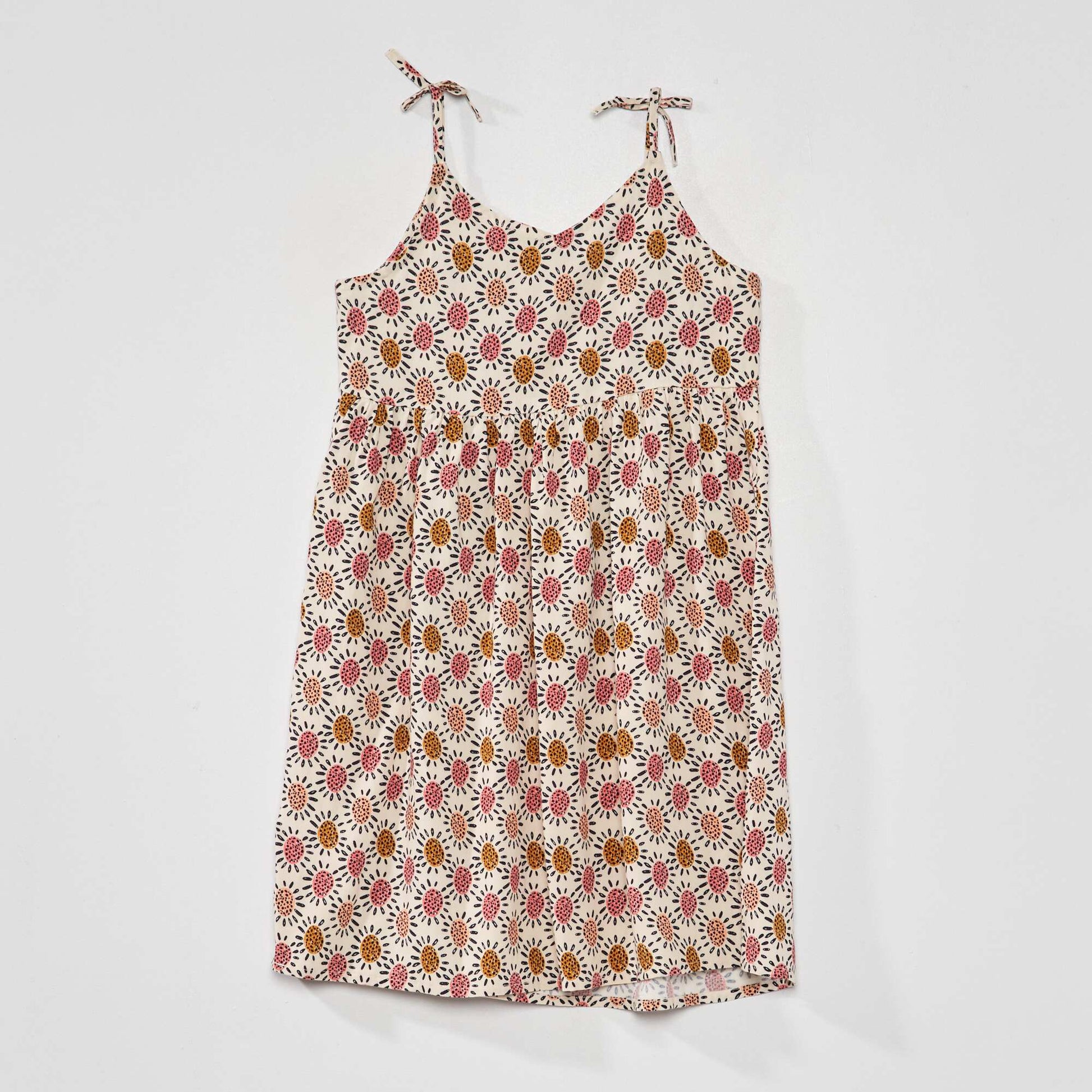 Flowing dress with print WHITE