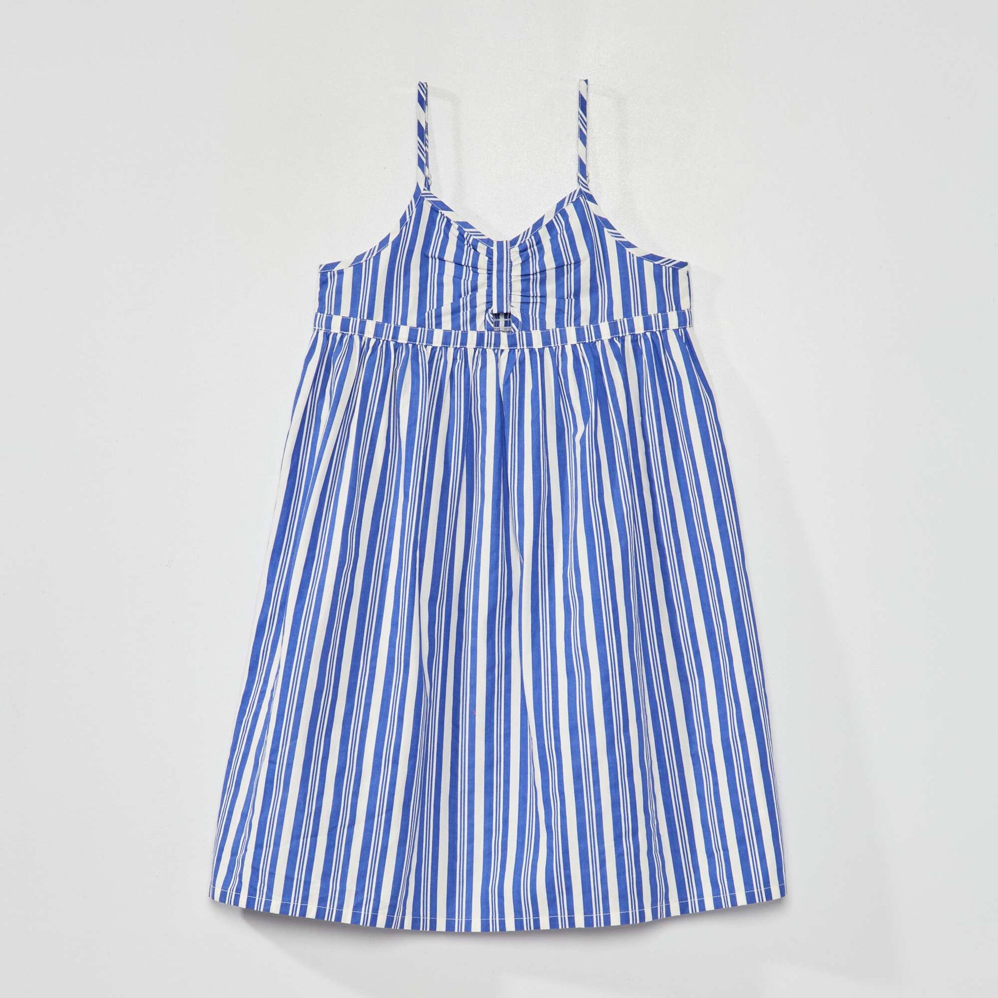Printed poplin dress BLUE