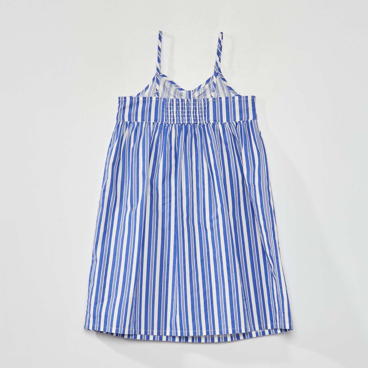 Printed poplin dress BLUE