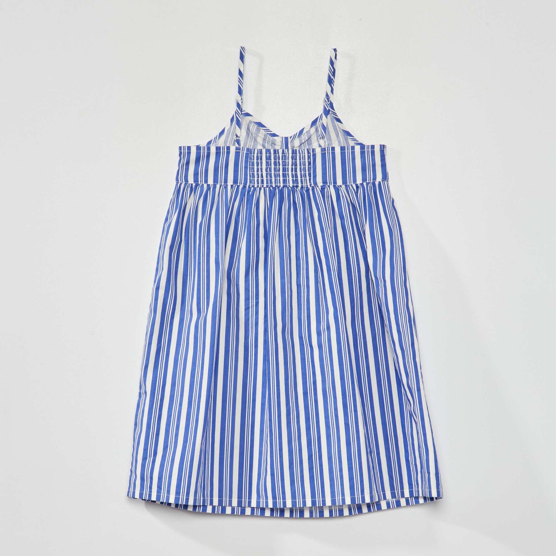 Printed poplin dress BLUE