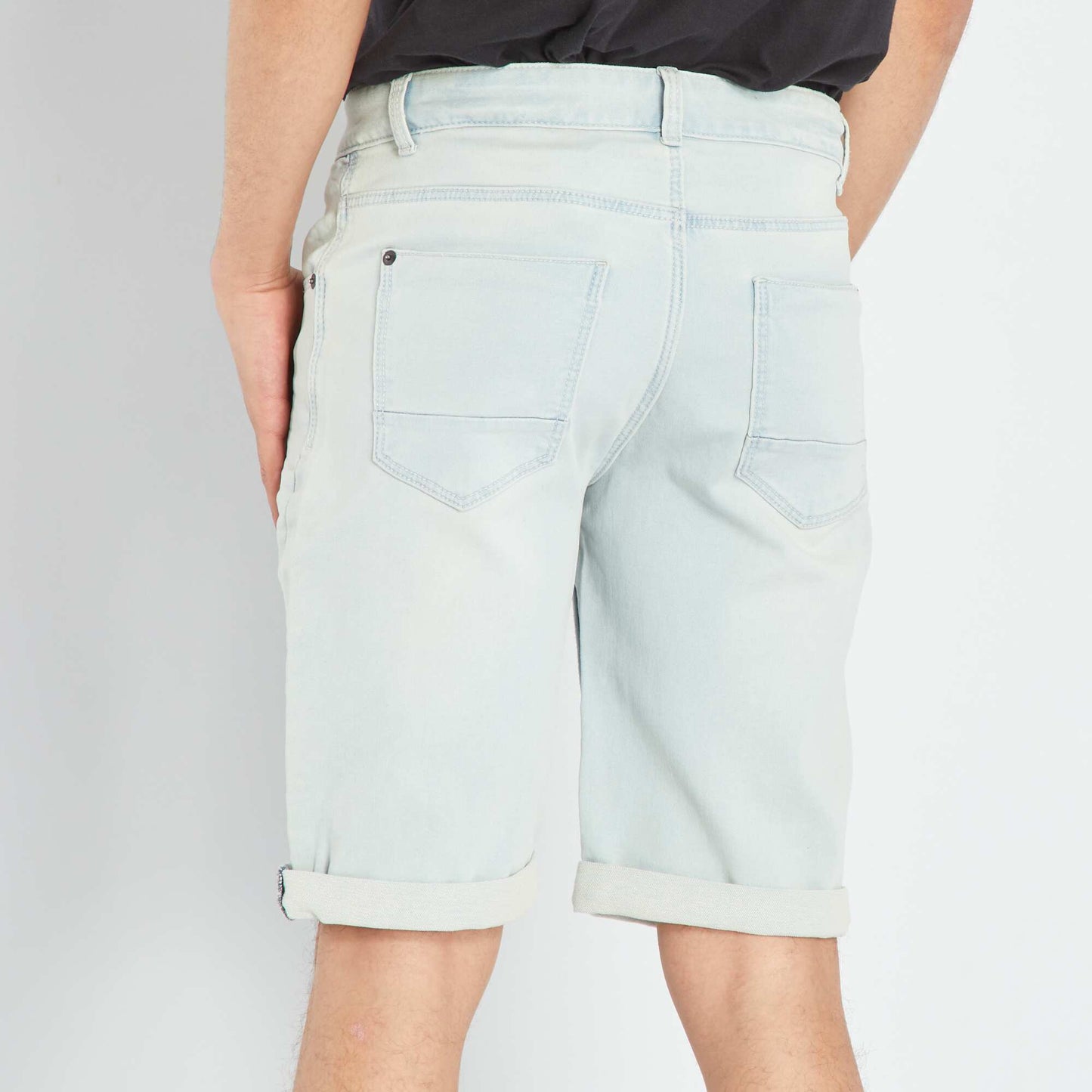 Denim Bermuda shorts with regular waist BLUE
