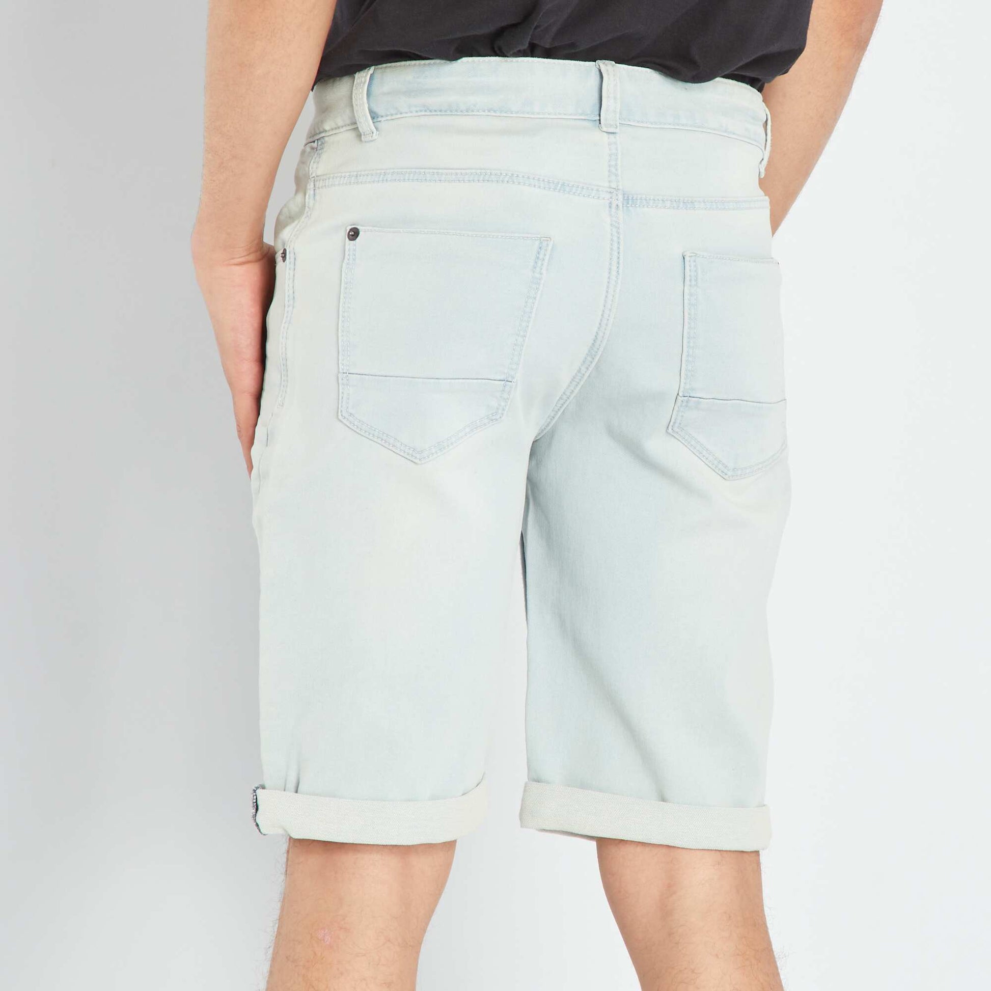 Denim Bermuda shorts with regular waist BLUE