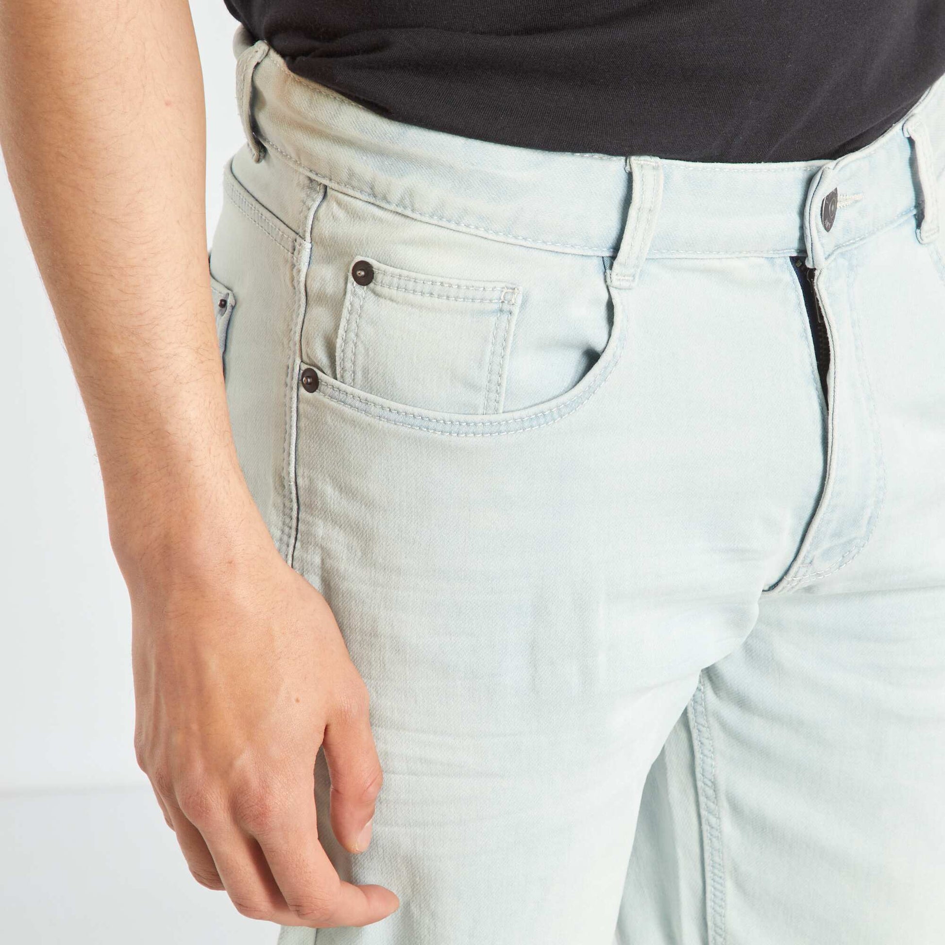 Denim Bermuda shorts with regular waist BLUE