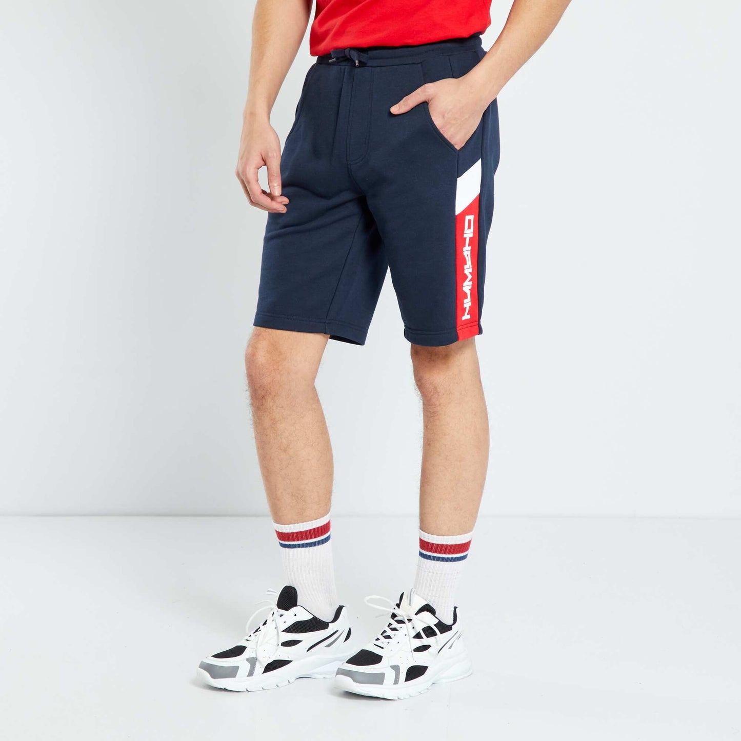 Sweatshirt fabric sports shorts NAVY