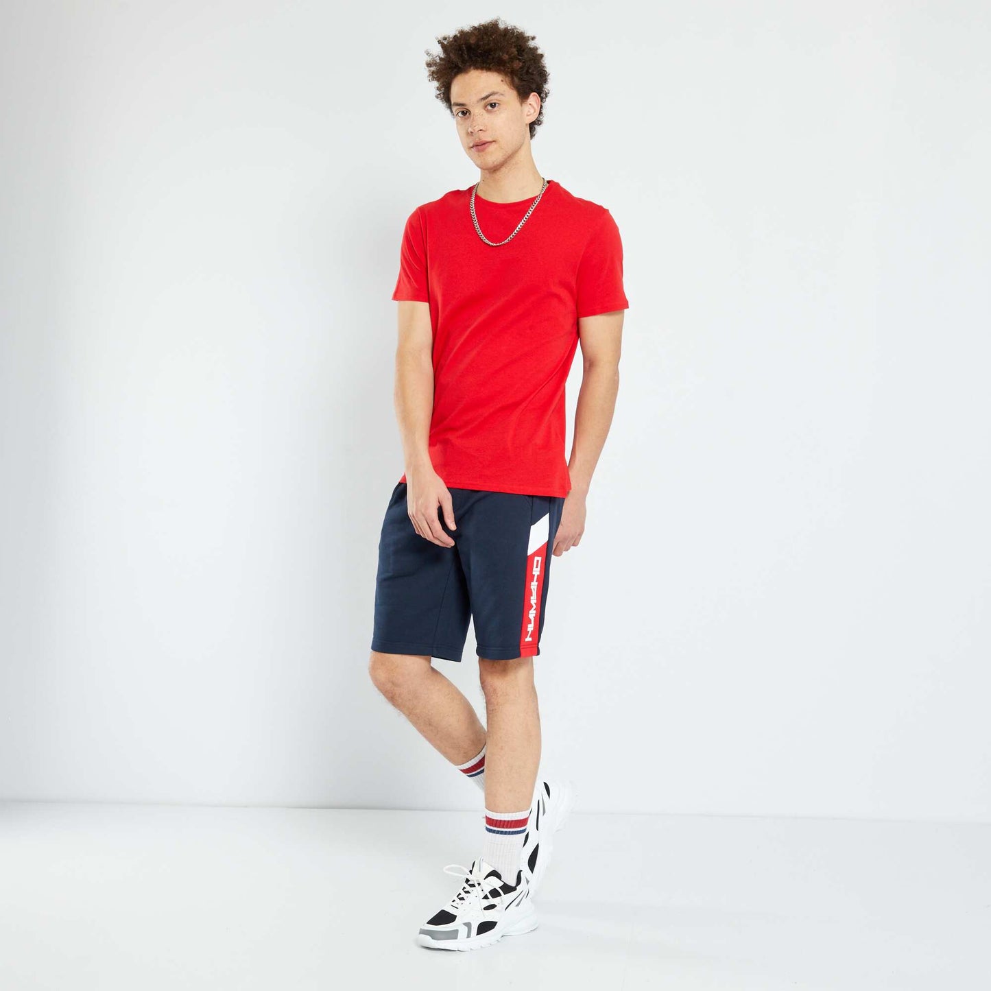 Sweatshirt fabric sports shorts NAVY
