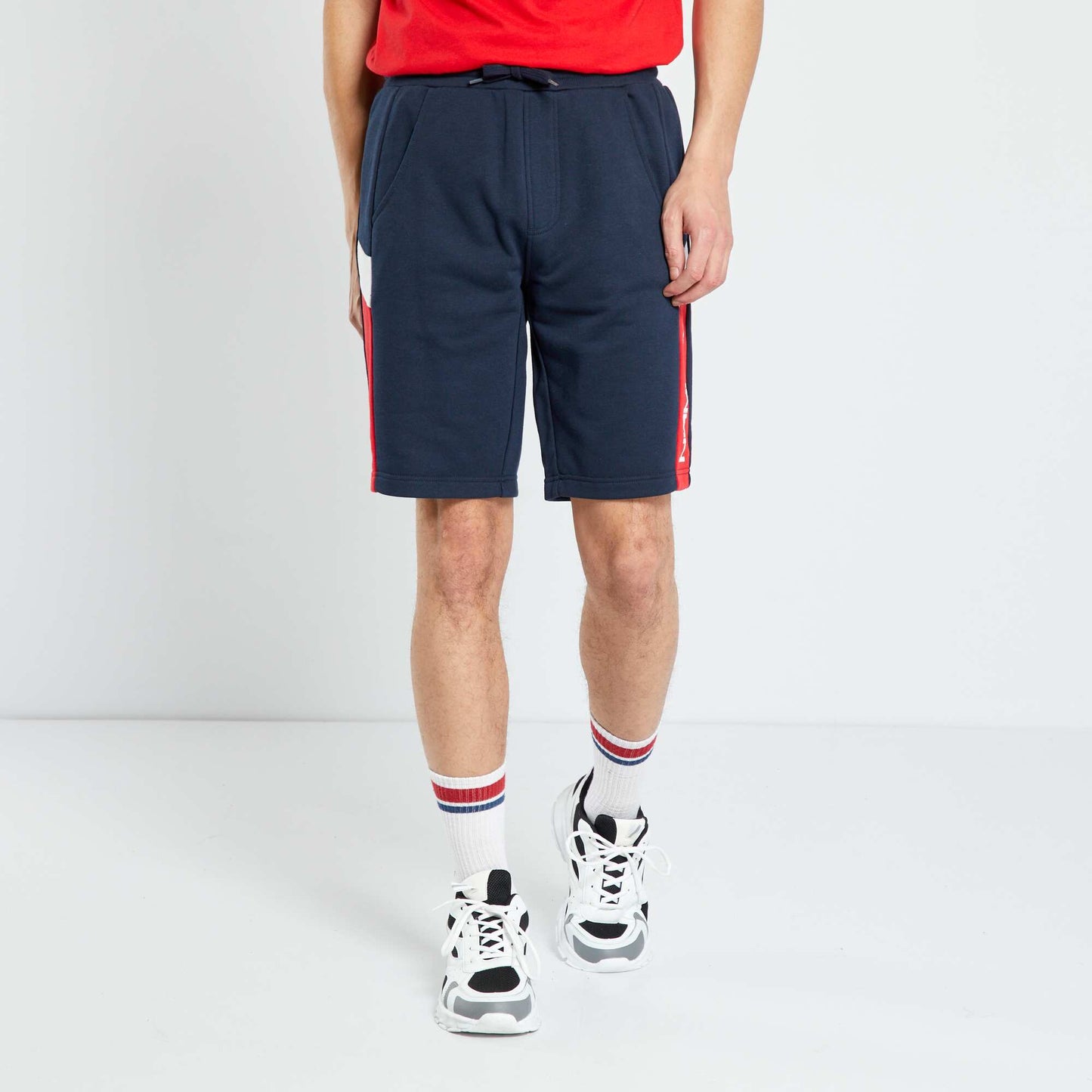 Sweatshirt fabric sports shorts NAVY