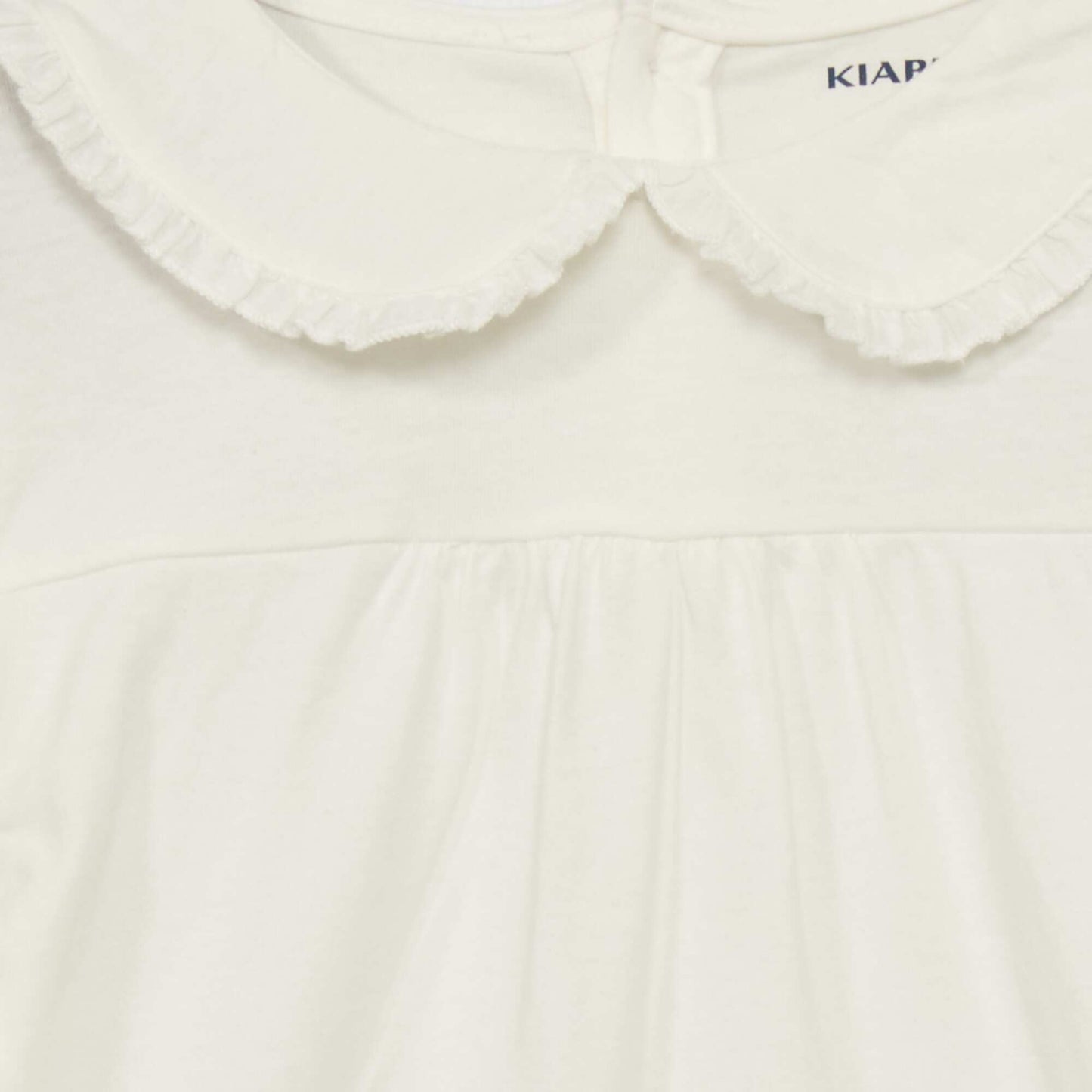 Jersey T-shirt with cute neckline WHITE