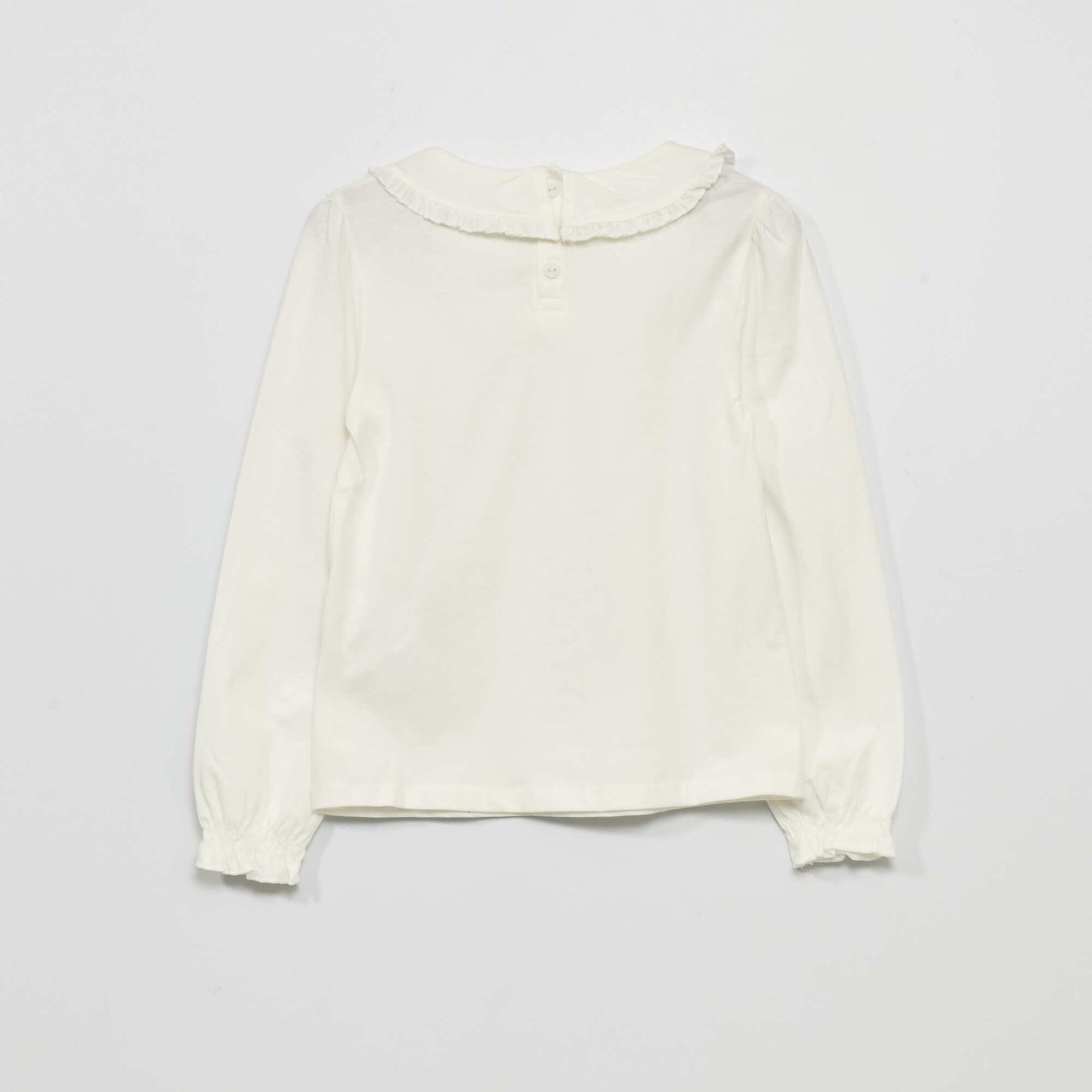Jersey T-shirt with cute neckline WHITE